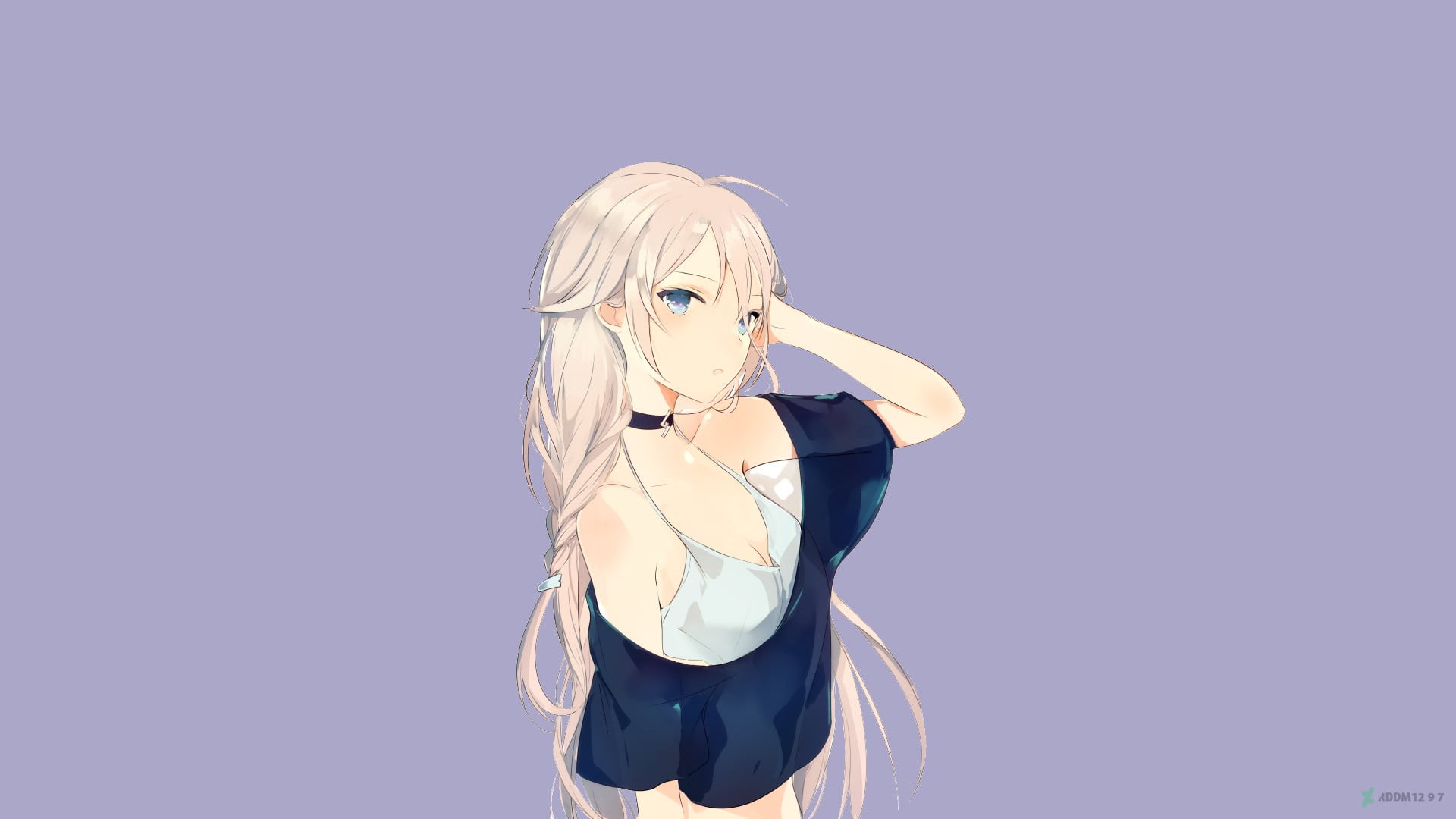 1080P, standing, portrait, beautiful woman, indoors, front view, blue eyes, women, hair, IA (Vocaloid), long hair, young adult, cut out, hairstyle, studio shot, HD Wallpaper