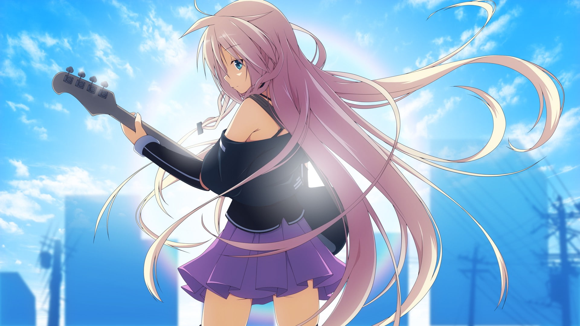 guitar, Vocaloid, IA (Vocaloid), anime, anime girls, 1080P, HD Wallpaper
