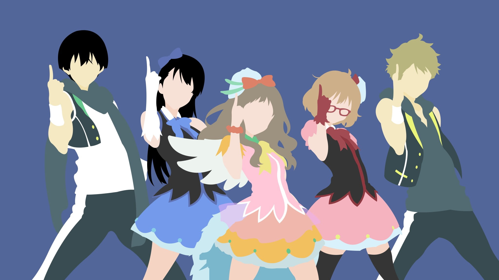 Kuriyama Mirai, anime, Nase Hiroomi, silhouette, standing, adult, Nase Mitsuki, leisure activity, 1080P, men, lifestyles, celebration, people, arts culture and entertainment, HD Wallpaper