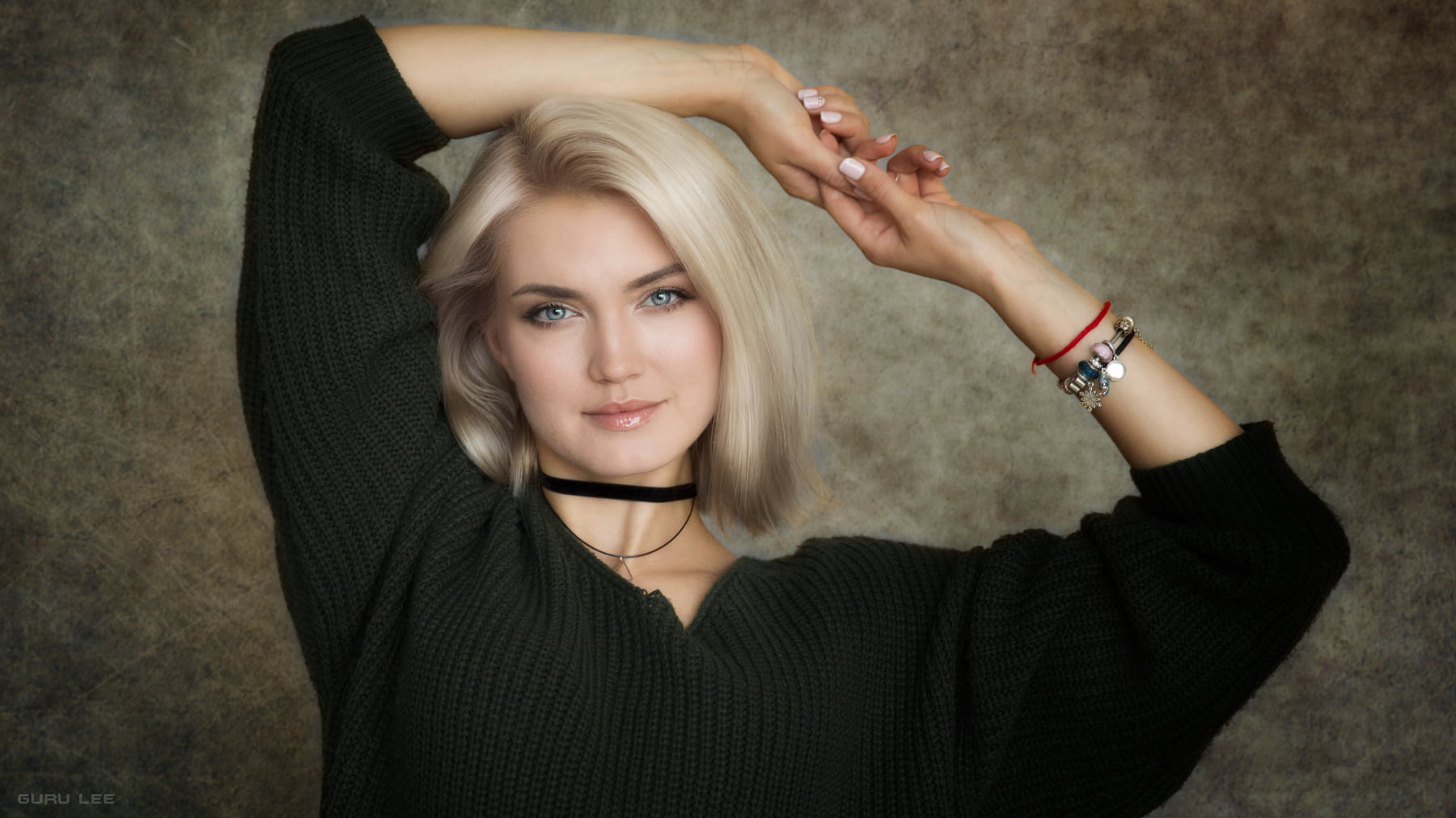 human limb, beautiful people, looking at camera, portrait, young women, beautiful woman, hair, painted nails, human hair, human arm, headshot, choker, blonde, HD Wallpaper