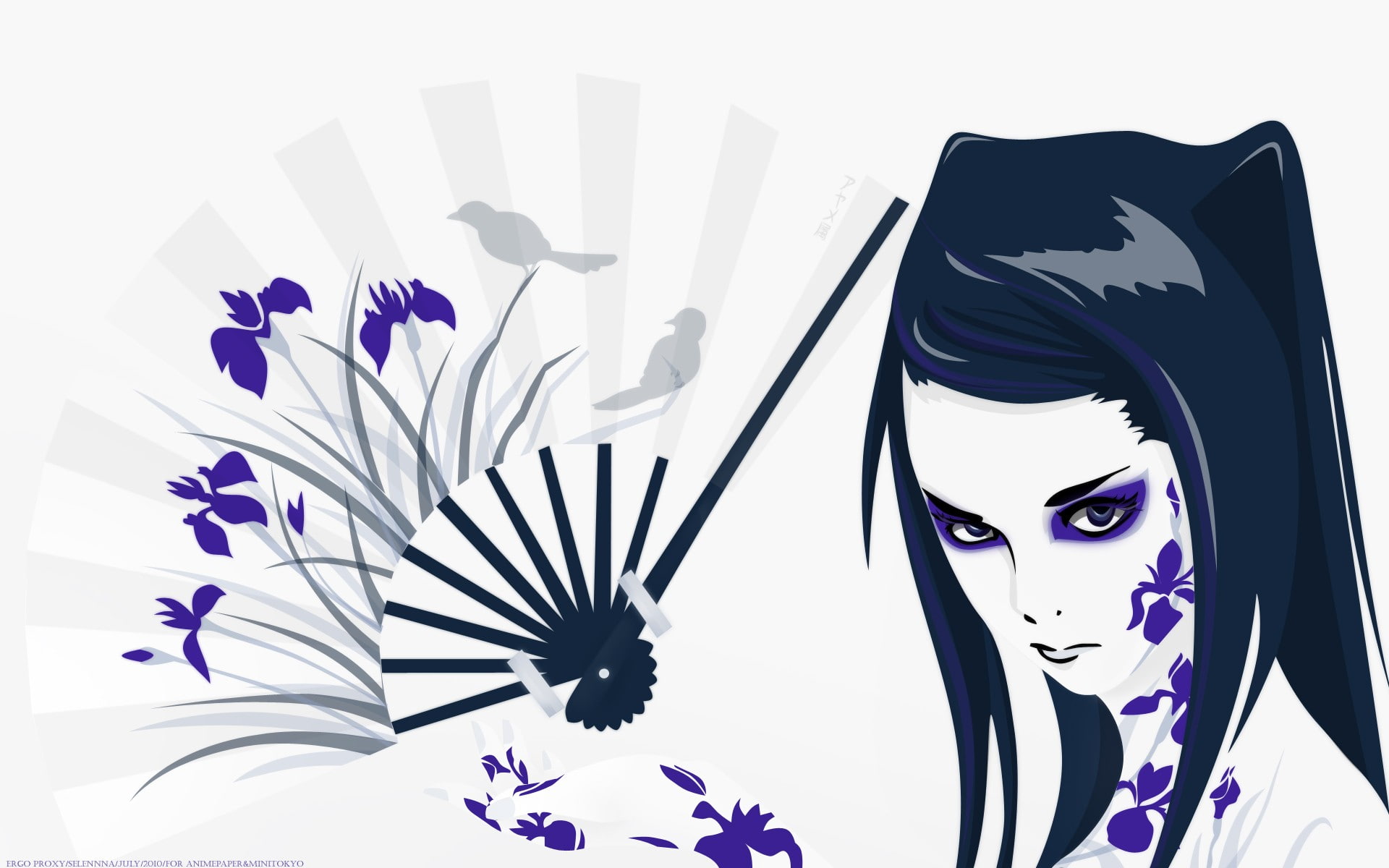 1080P, plant, representation, flowering plant, creativity, white color, digital composite, indoors, vulnerability, flower, Ergo Proxy, anime, fan art, HD Wallpaper
