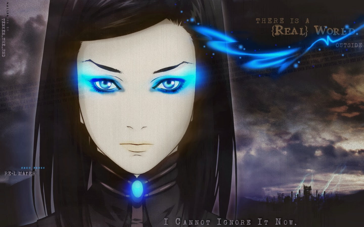 Re-l Mayer, representation, indoors, young adult, blue, female likeness, digital composite, blue eyes, 720P, creativity, night, mask, disguise, anime, HD Wallpaper
