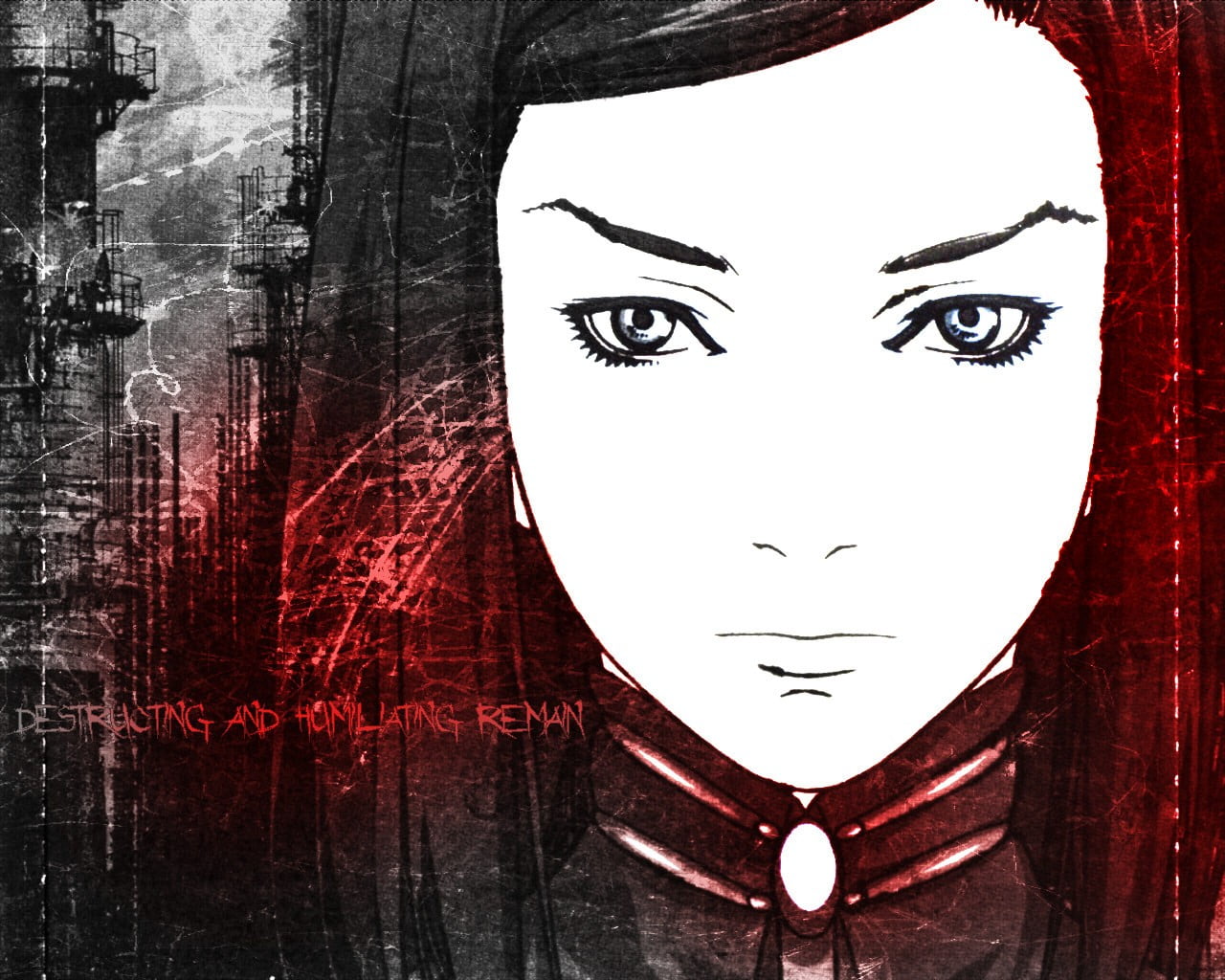 top, anime, red, real people, looking at camera, digital composite, human face, graffiti, art and craft, creativity, young adult, one person, close-up, HD Wallpaper