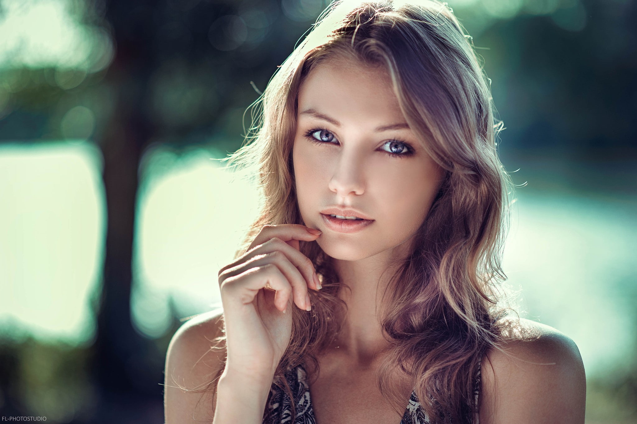 1080P, blonde, eyes, model, women, gray, gray eyes, portrait, HD Wallpaper