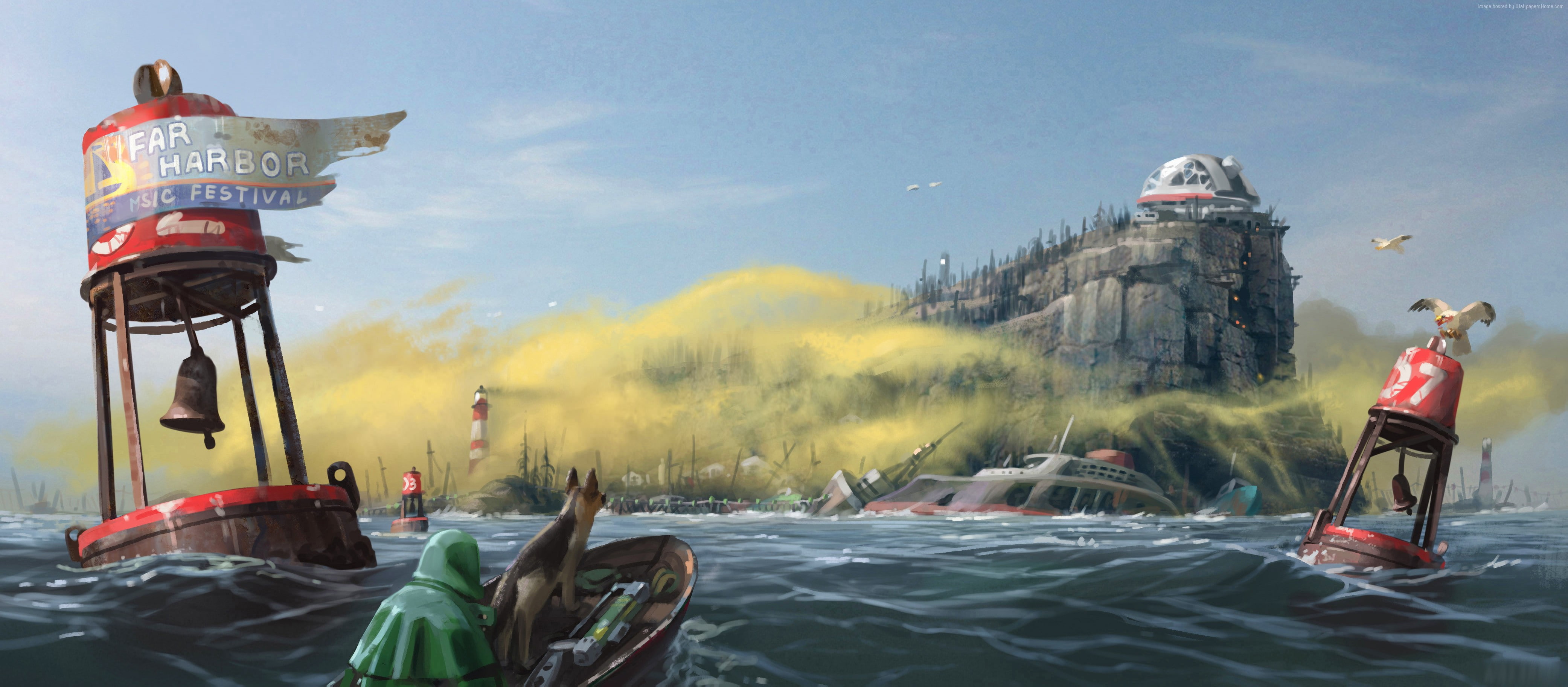 shooter, review, Xbox One, concept art, 4K, Fallout 4: Far Harbor, Best Games 2016, PC, screenshot, game, PS4, HD Wallpaper