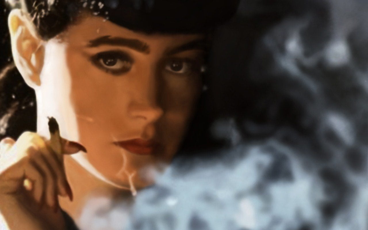 cigarette, beautiful woman, studio shot, self improvement, close-up, young adult, teenager, human face, Blade Runner, white, black background, headshot, HD Wallpaper