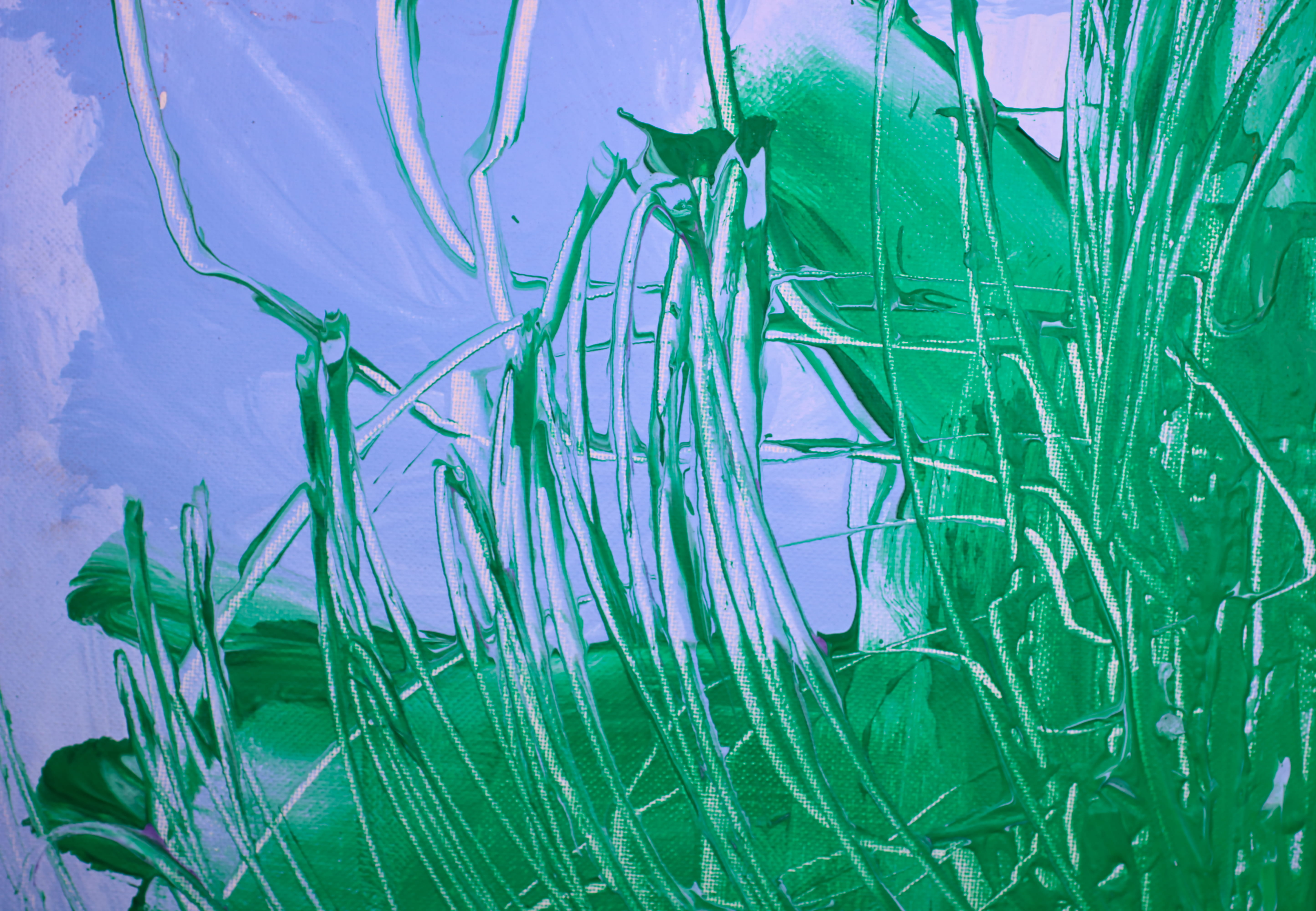 no people, artistic, artwork, green, close-up, vulnerability, beauty in nature, abstract, canvas, abstract painting, flower, design, blue, water, grass, HD Wallpaper