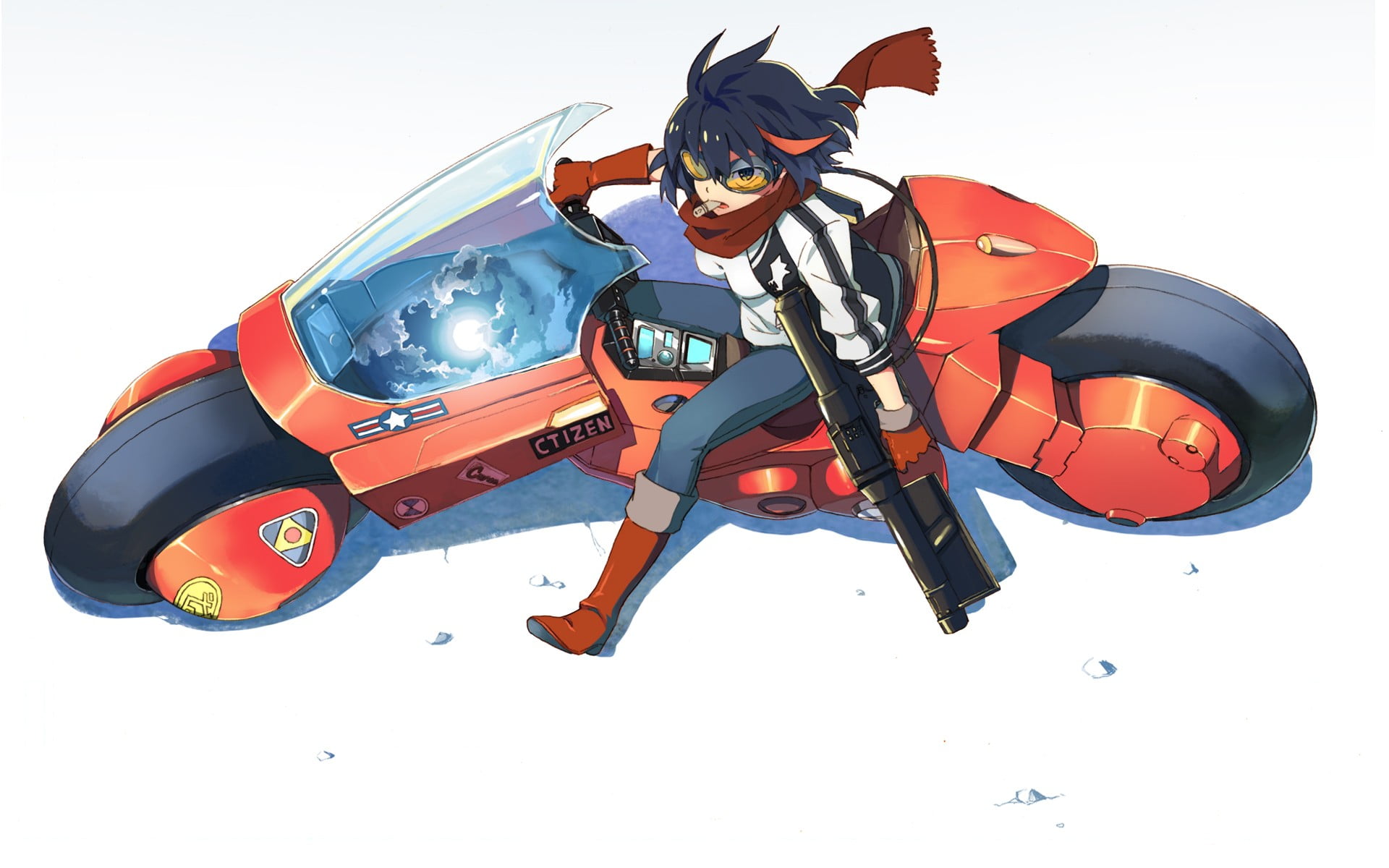 representation, mode of transportation, orange color, nature, indoors, haired, cut out, Matoi Ryuuko, studio shot, sports equipment, white background, fashion, HD Wallpaper