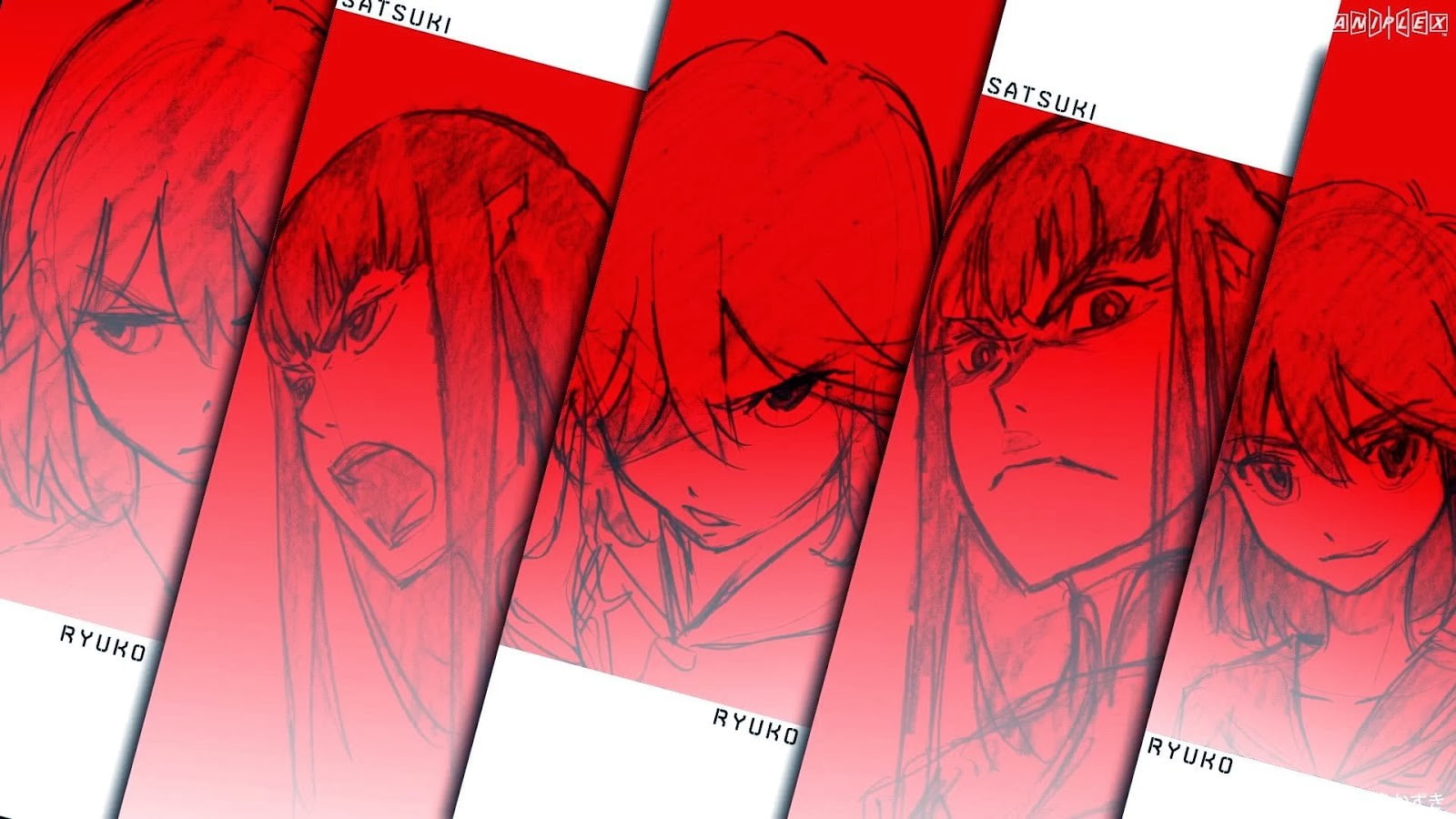 panoramic, art and craft, creativity, no people, red, Matoi Ryuuko, healthcare and medicine, communication, Kiryuin Satsuki, text, beauty, Kill la Kill, HD Wallpaper