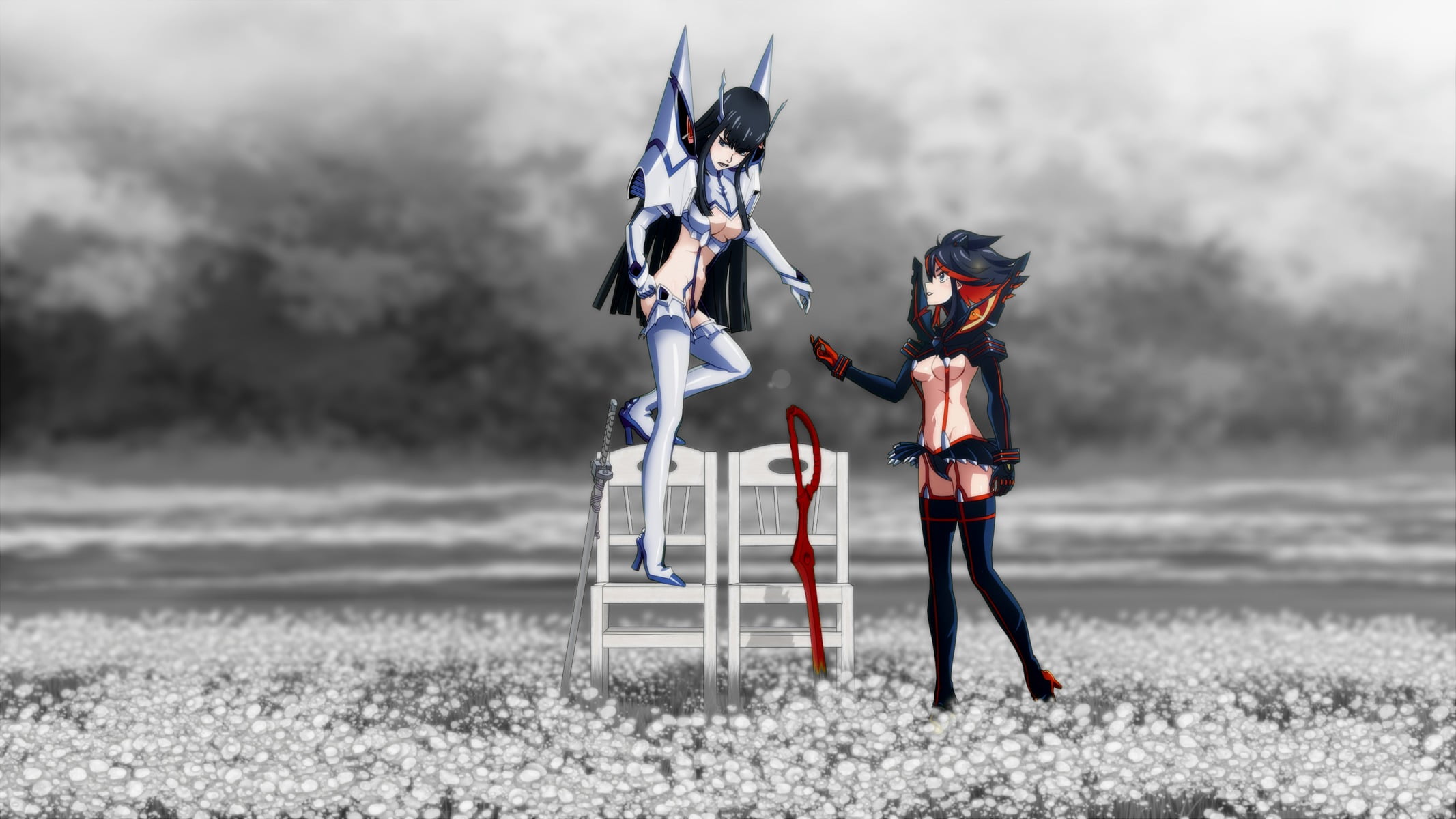 leisure activity, men, sky, full length, lifestyles, focus on foreground, real people, Matoi Ryuuko, beach, Kill la Kill, holding, cloud - sky, day, beauty in nature, HD Wallpaper