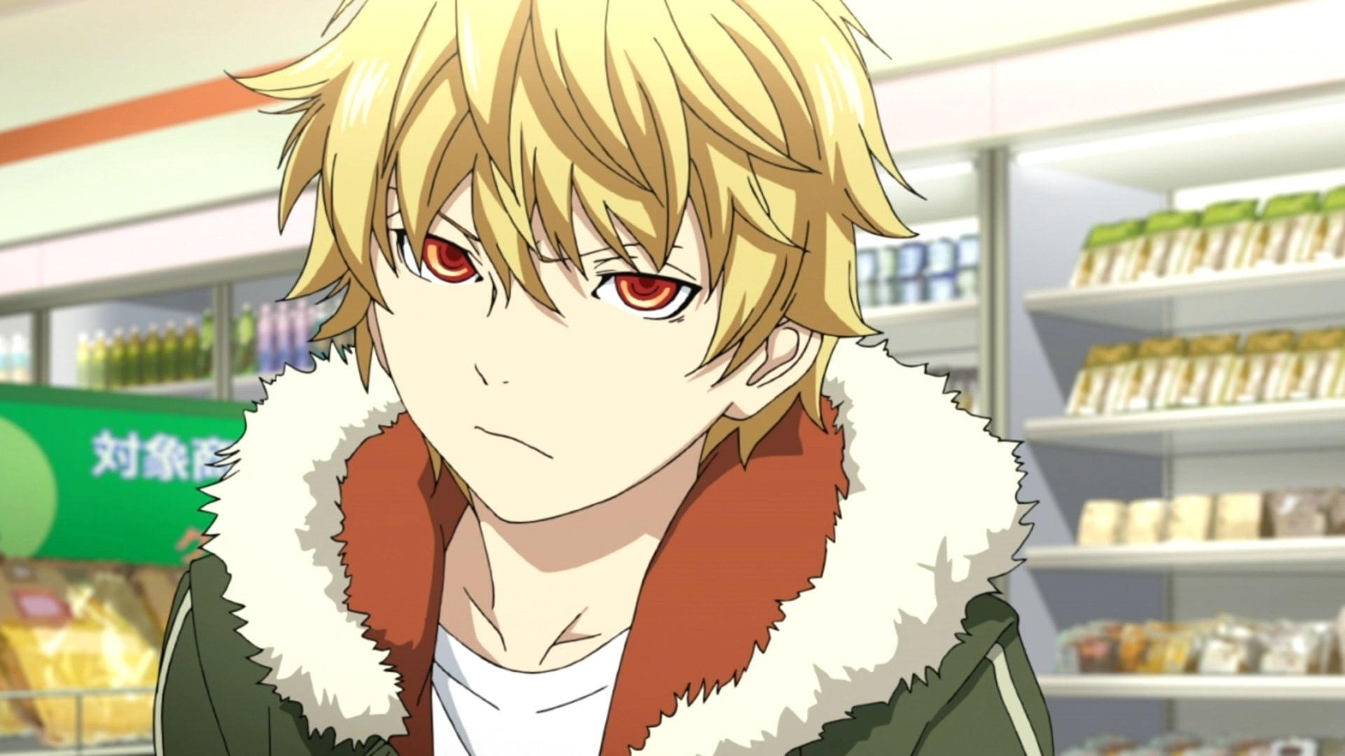 front view, Noragami, child, 1080P, one person, hairstyle, casual clothing, leisure activity, day, blond hair, Yukine (Noragami), shelf, real people, standing, HD Wallpaper