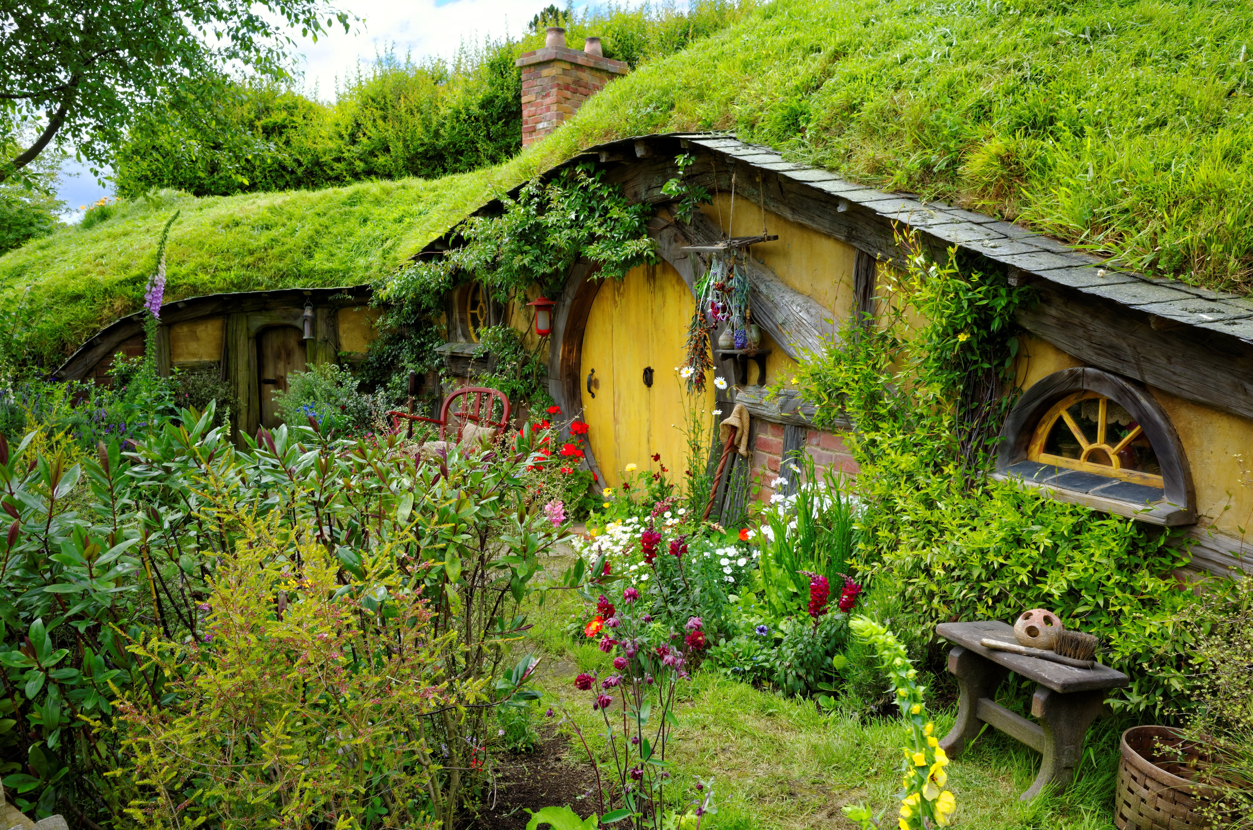 Shir, 4K, Nature, Hobbiton, The door, Nora, Flowers, Garden, HD Wallpaper