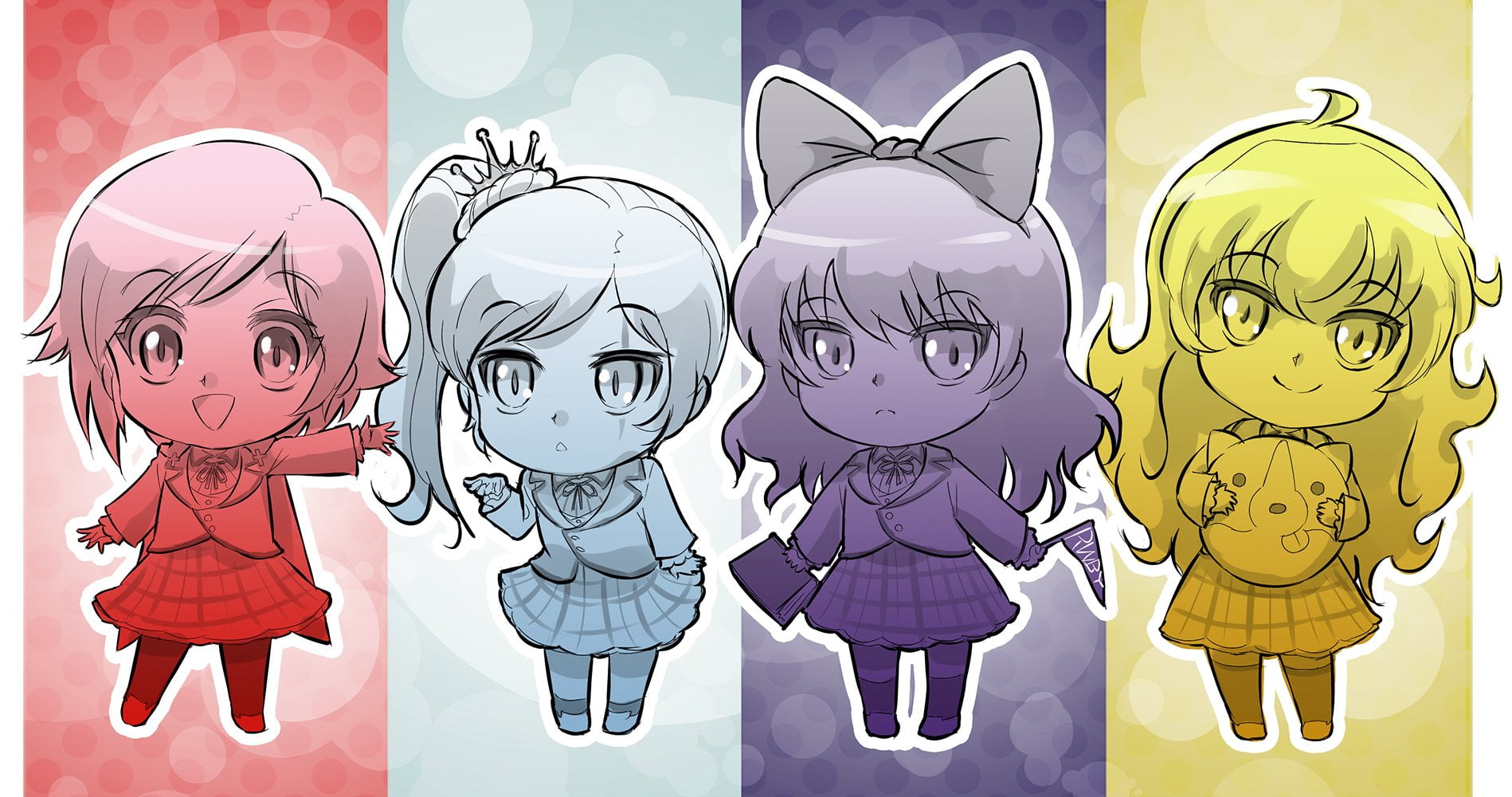 adult, representation, bone, Chibi, child, women, smiling, men, Weiss Schnee, Blake Belladonna, offspring, cartoon, Yang Xiao Long, Anime, human body part, HD Wallpaper