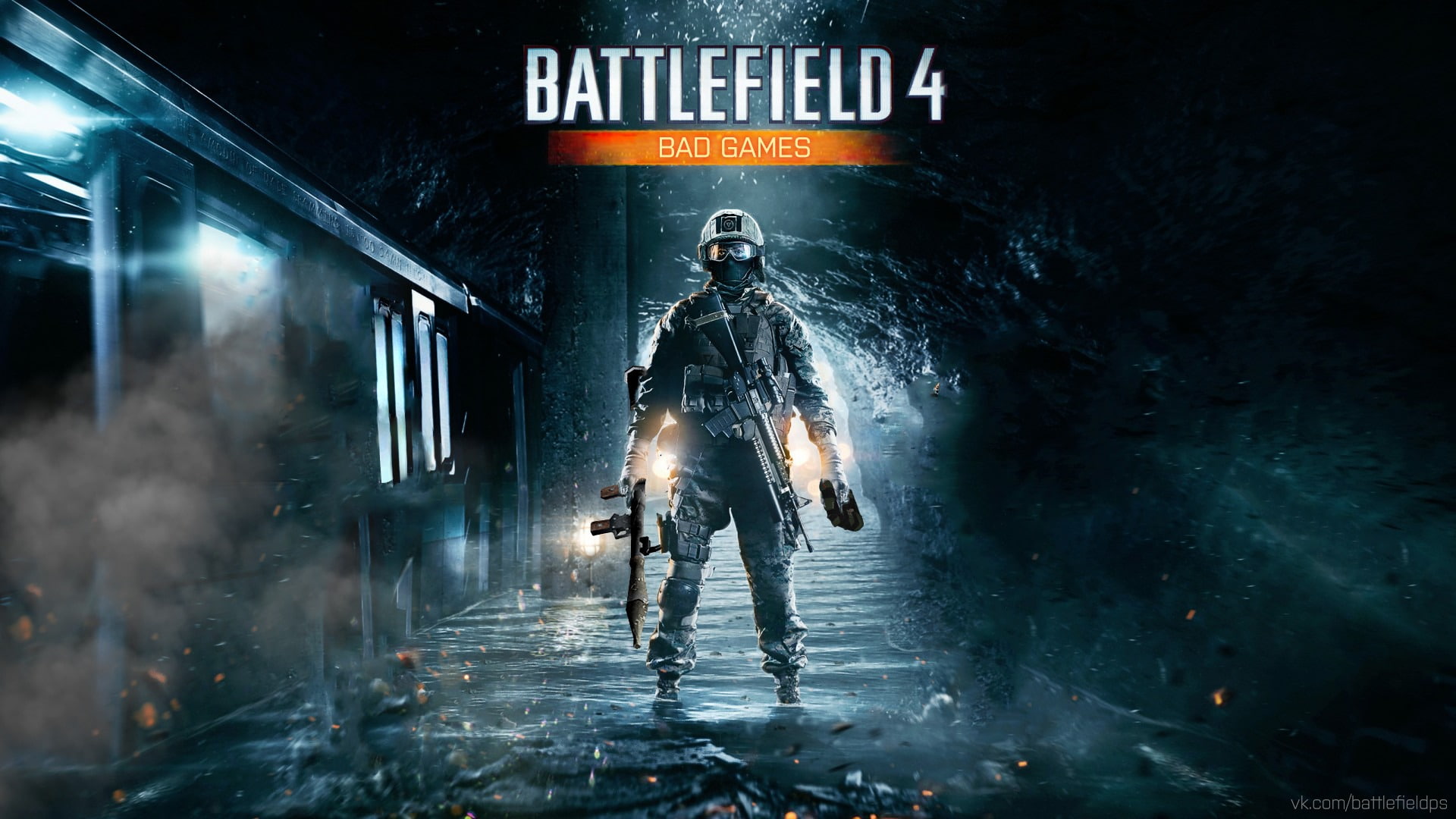 text, playstation, full length, rain, 1080P, street, one person, Battlefield 4, cars, equipment, fire, crash, sign, standing, bad games, metro, adult, HD Wallpaper