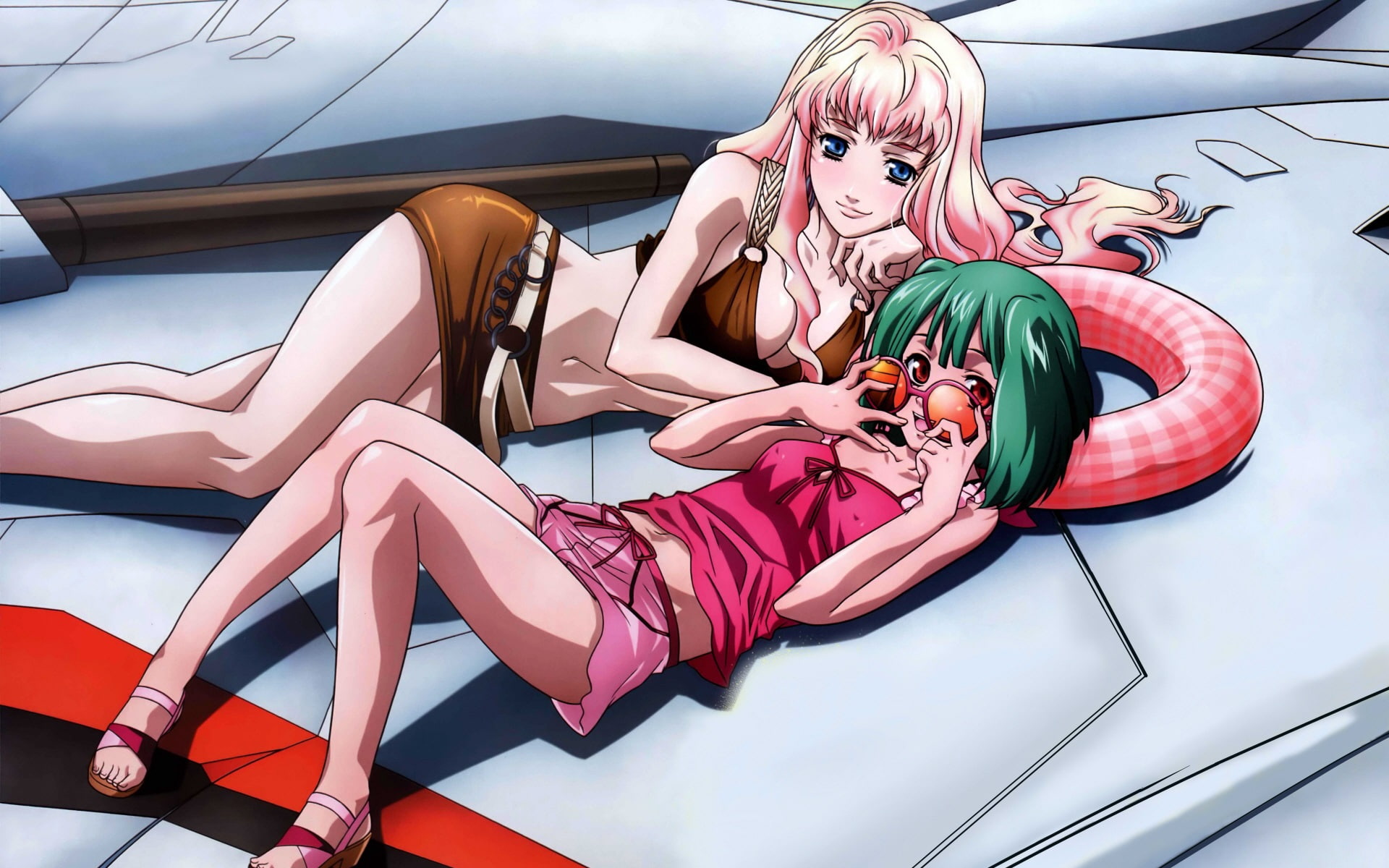 Anime, Macross, 1080P, Green, Girls, Pink, Hair, HD Wallpaper