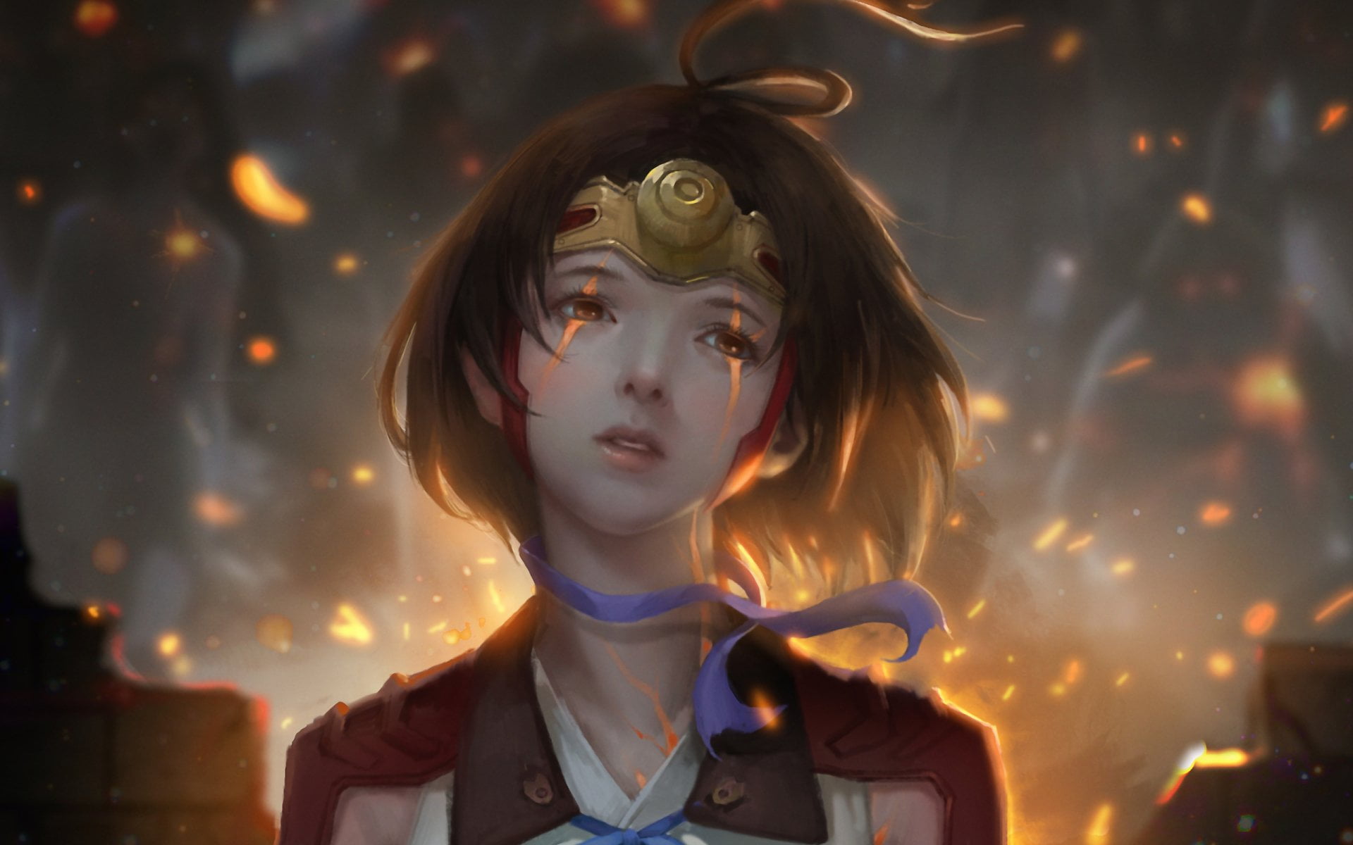 women, celebration, focus on foreground, 1080P, night, Kabaneri of the Iron Fortress, mannequin, female likeness, looking, representation, illuminated, HD Wallpaper