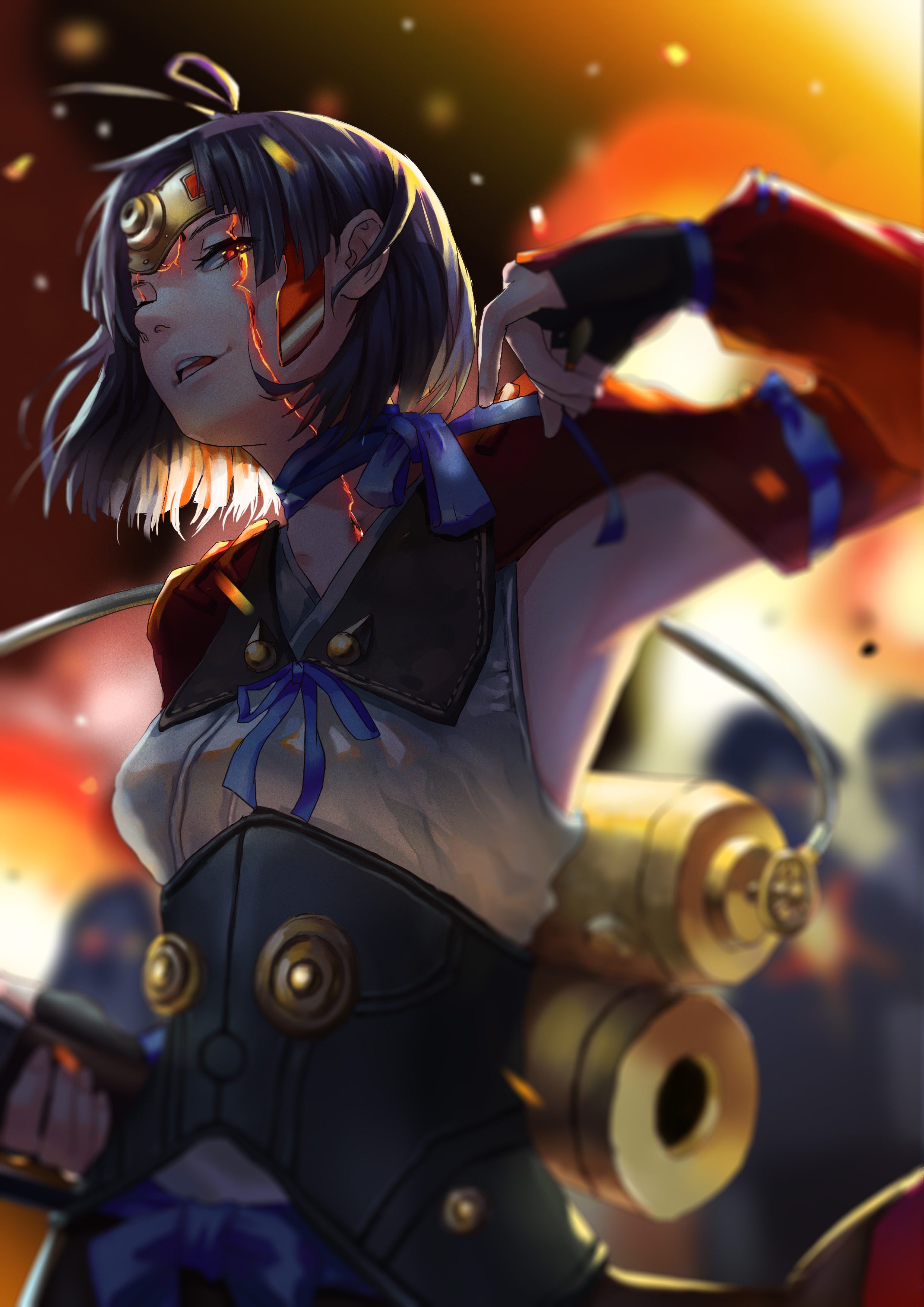 one person, selective focus, Koutetsujou no Kabaneri, women, outdoors, 2K, close-up, arts culture and entertainment, clothing, Mumei, human representation, Phone HD Wallpaper