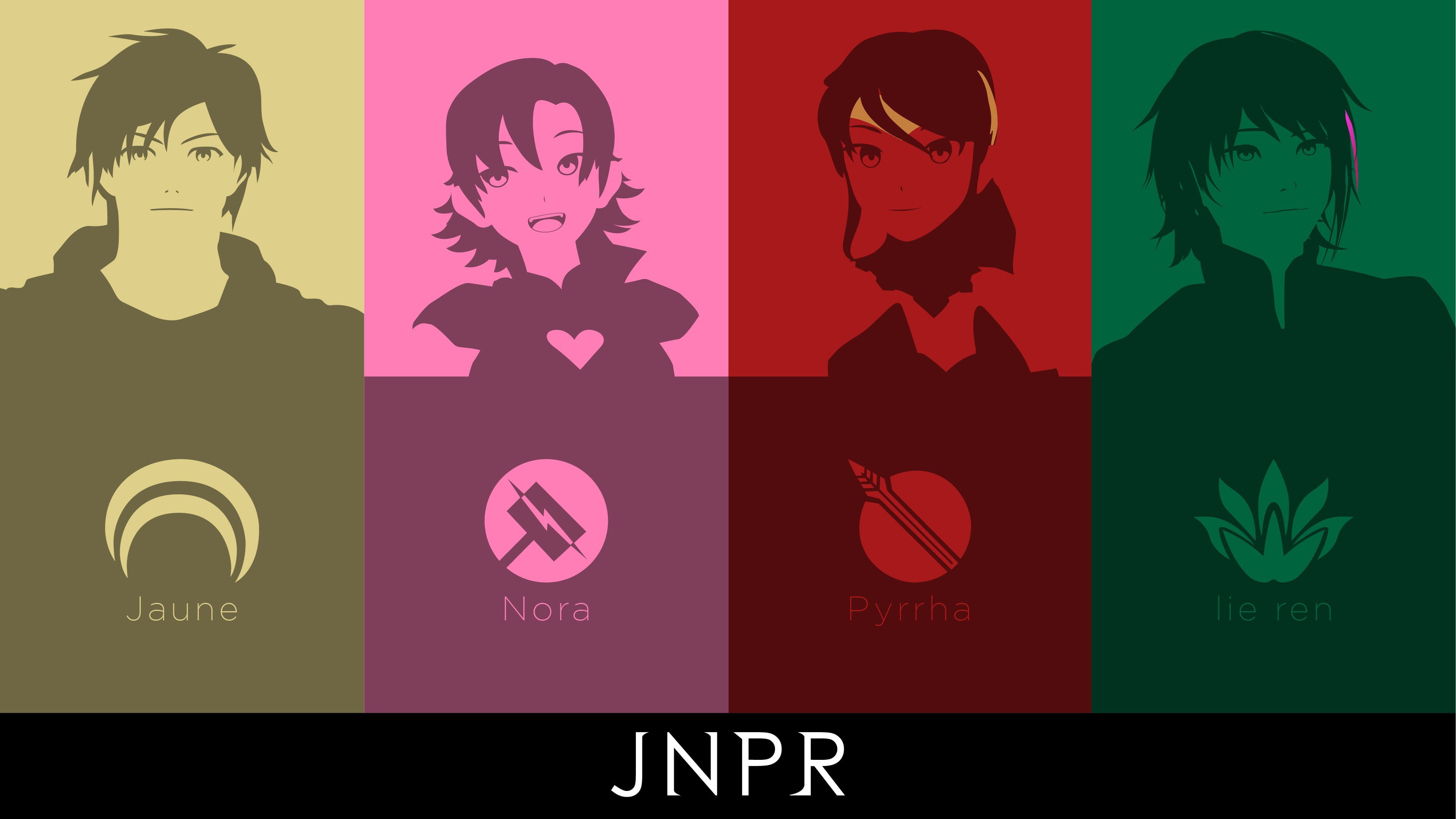 red, RWBY, anime, yellow, красныq, white, Pyrrha, Jons, art, pink, Nora, JNPR, Lie Ren, Ren, Feast, Jaune, green, red white black yellow, black, the animated series, HD Wallpaper