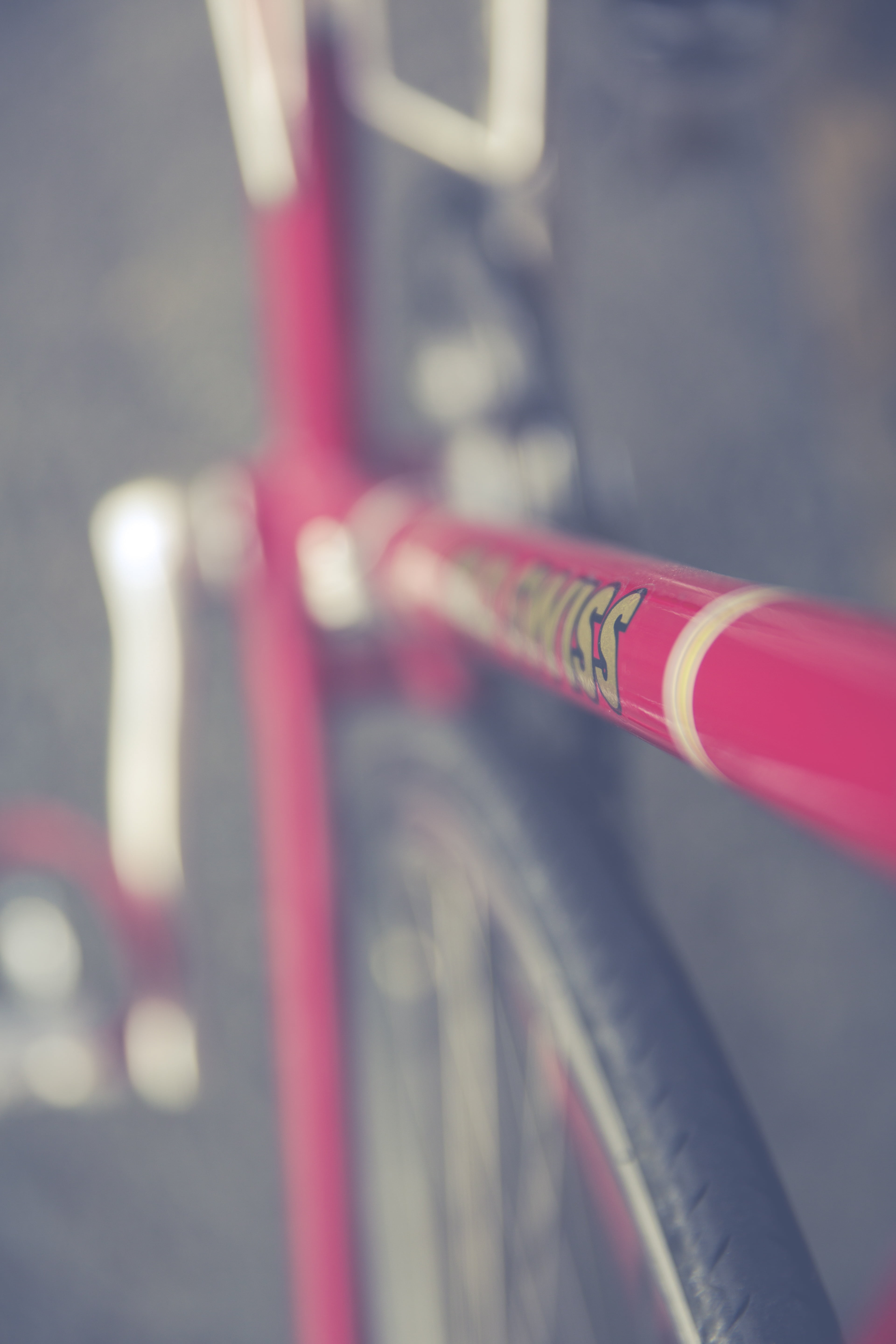 pink color, bike, circuit, style, urban, fixed gear, mode of transportation, city, single speed, racing, vintage, travel, classic, bicycle, high angle view, Phone HD Wallpaper