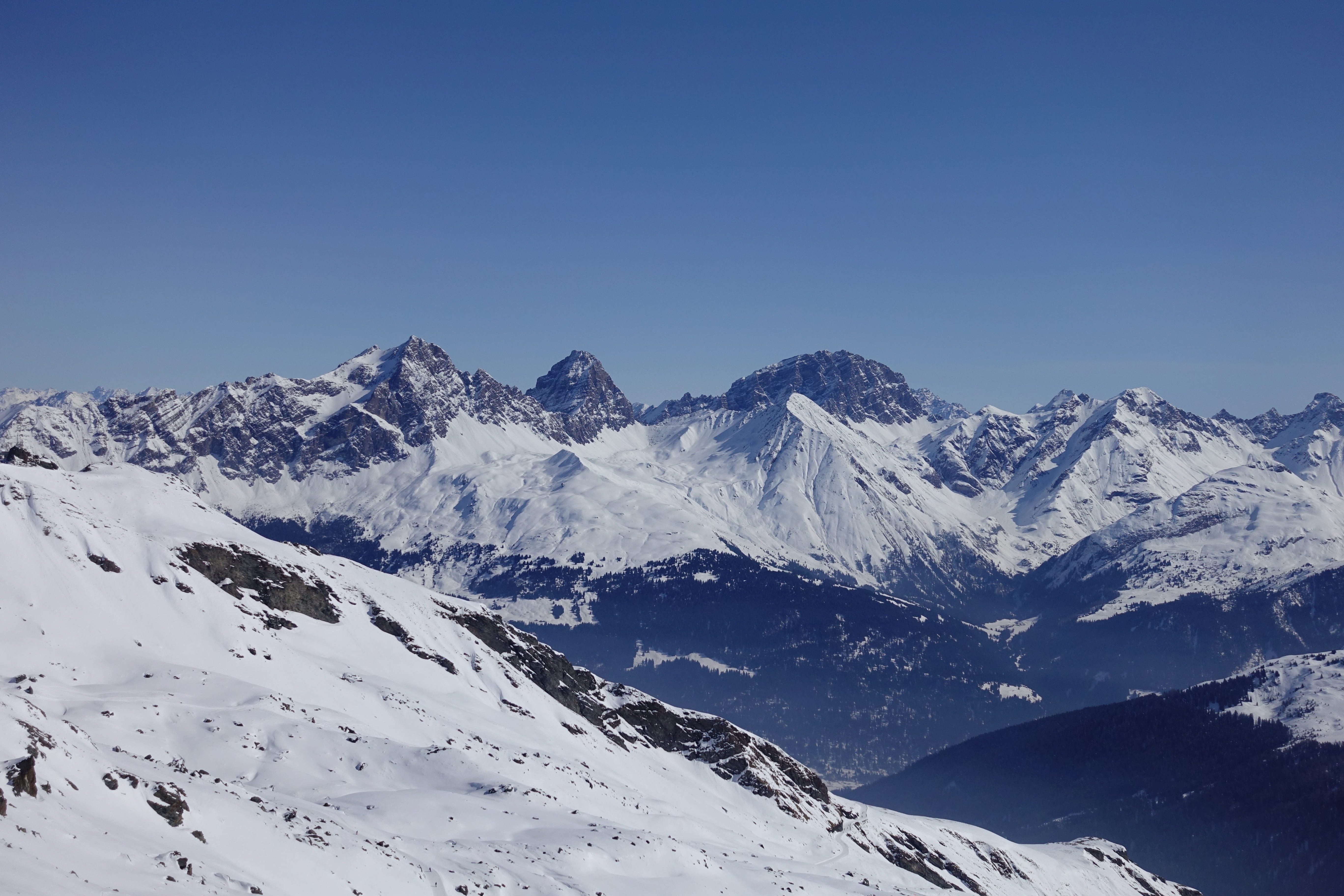 tranquility, piz grossa, corn da tinizong, piz calderas, ski area, winter, cold temperature, no people, piz ela, 5K, scenics - nature, landscape, snow, HD Wallpaper