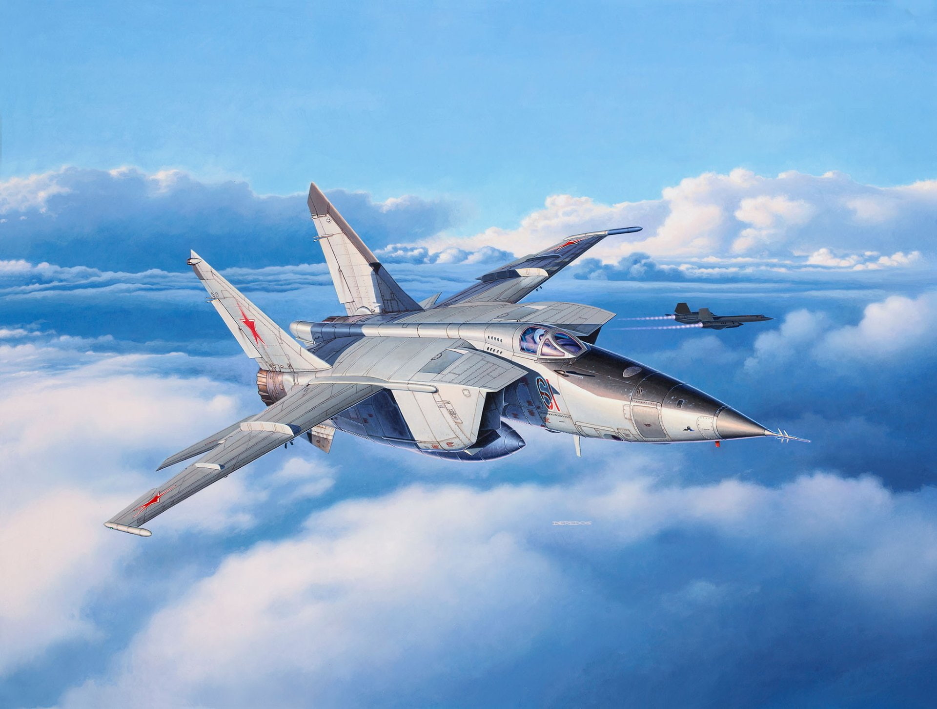 Jet Fighter, 1080P, Mikoyan-Gurevich MiG-25, Aircraft, Artistic, Warplane, Jet Fighters, HD Wallpaper