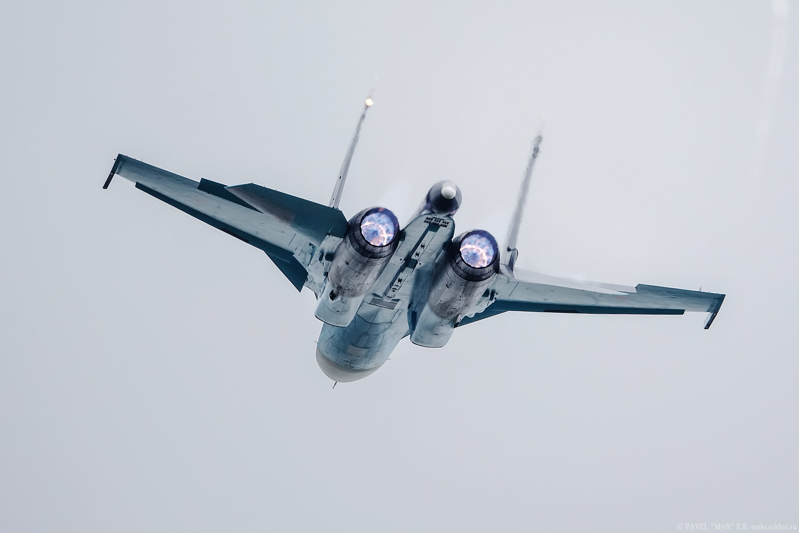 single object, copy space, mode of transportation, mid-air, aircraft, military, plane, motion, airplane, nature, low angle view, 2K, flying, Sukhoi Su-34, HD Wallpaper