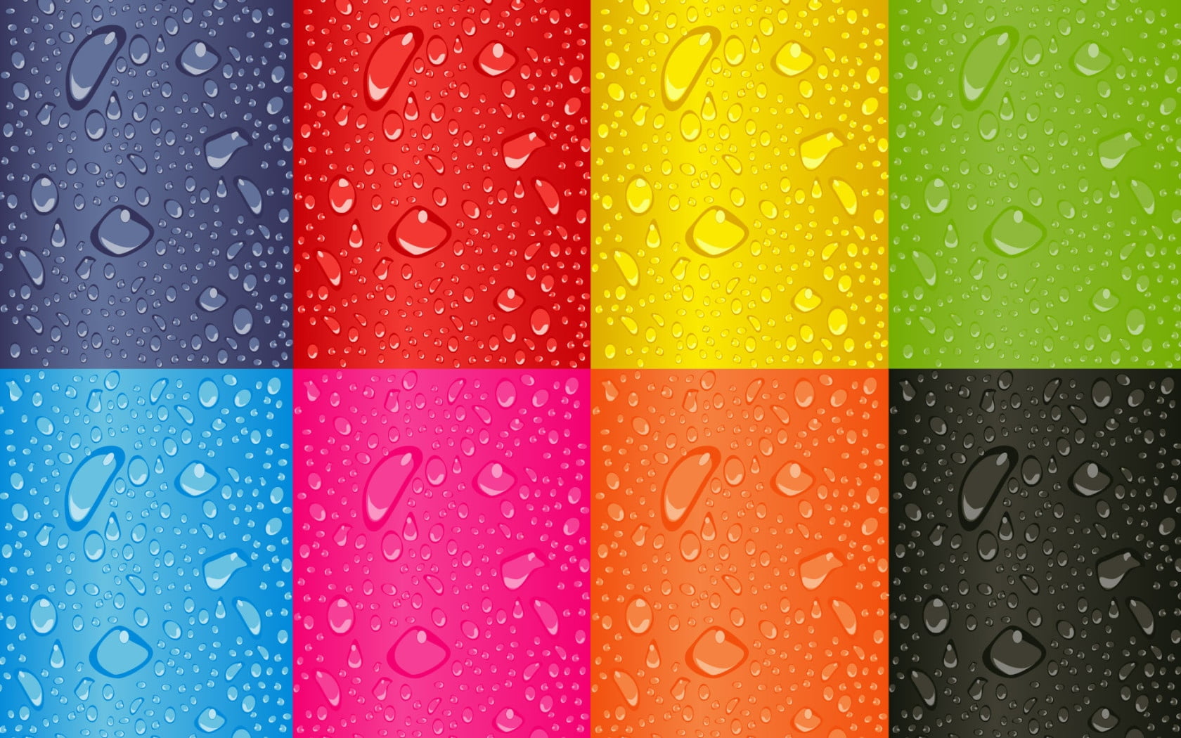 food and drink, vector, illustration, drop, orange color, raindrop, rainbow, vibrant color, freshness, black background, blue, drops, rain, Pattern, HD Wallpaper