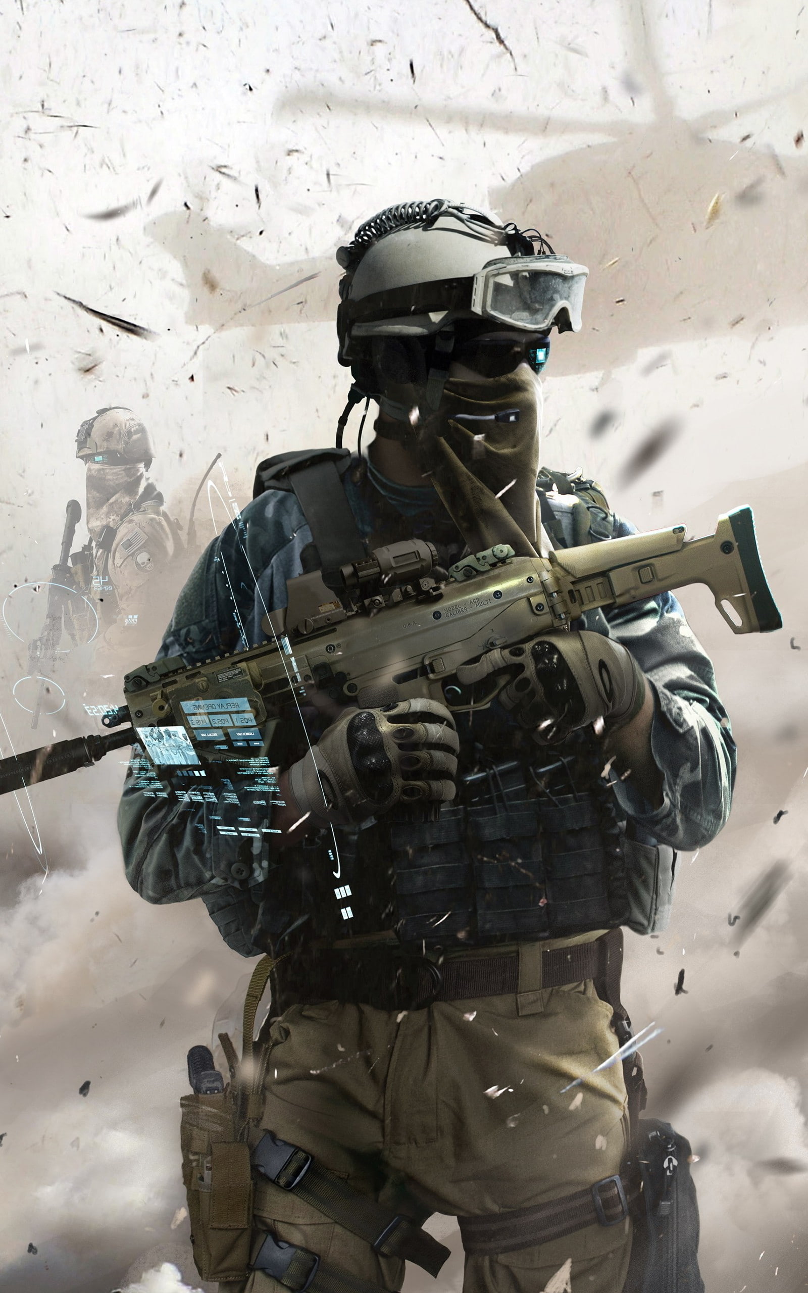 military, Portrait Display, Tactical, special Forces, ghost recon, video games, 2K, Adaptive Combat Rifle, Assault Rifle, Phone HD Wallpaper