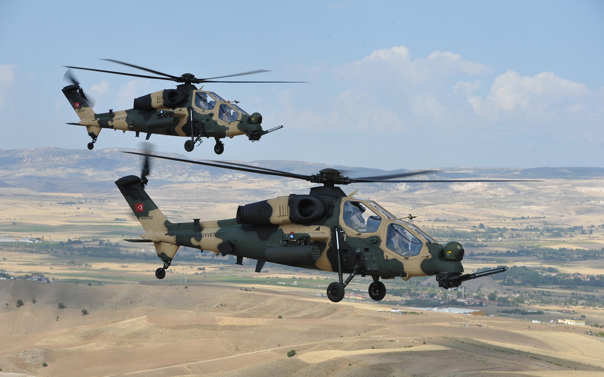 aircraft, Turkish Aerospace Industries, 2K, military, military aircraft, TAI/AgustaWestland T129, helicopters, Turkish Air Force, HD Wallpaper