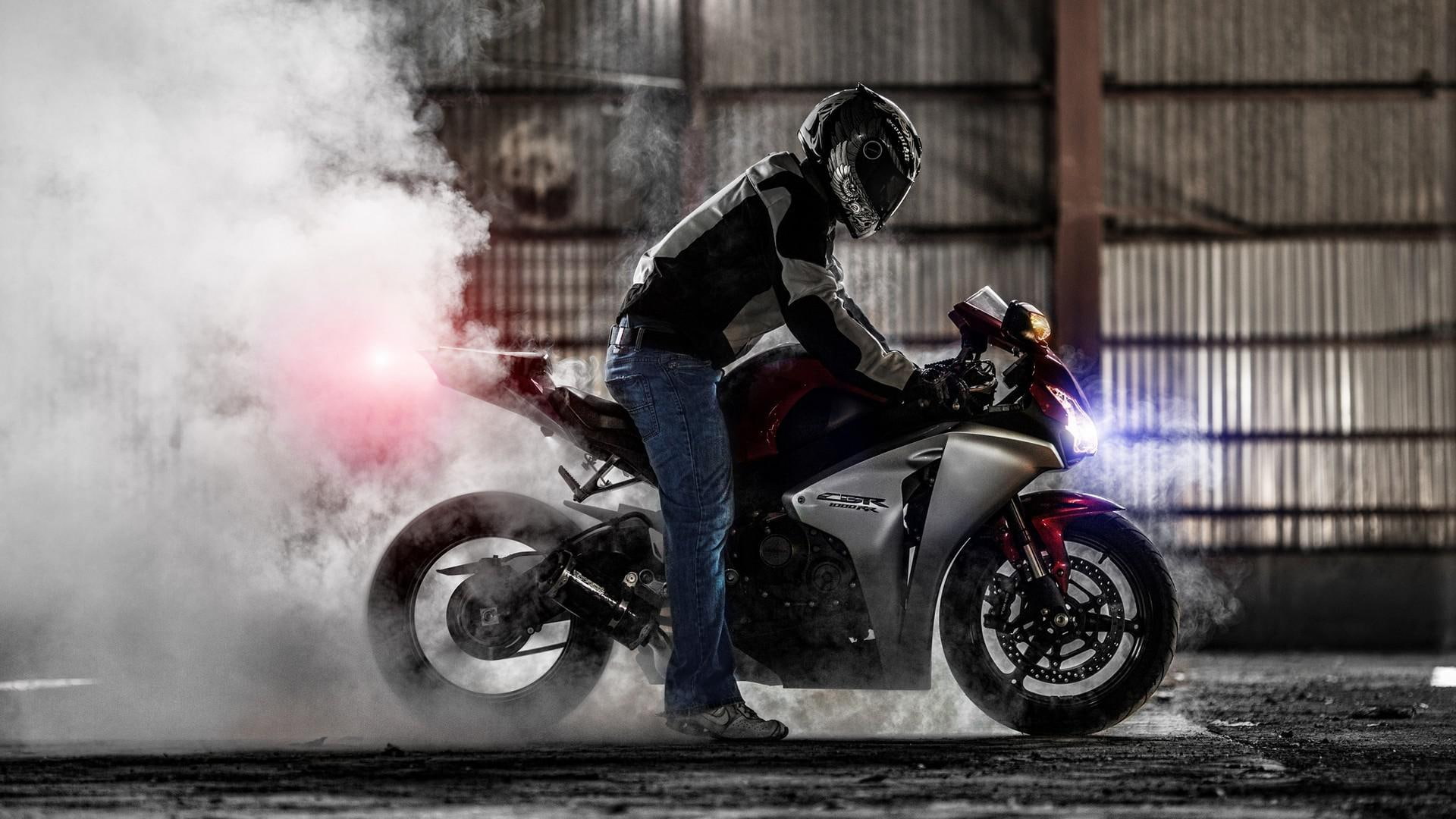 motorcycles, honda, sports, black, gray, cbr, honda cbr1000, 1080P, 1920x1080, bike, HD Wallpaper