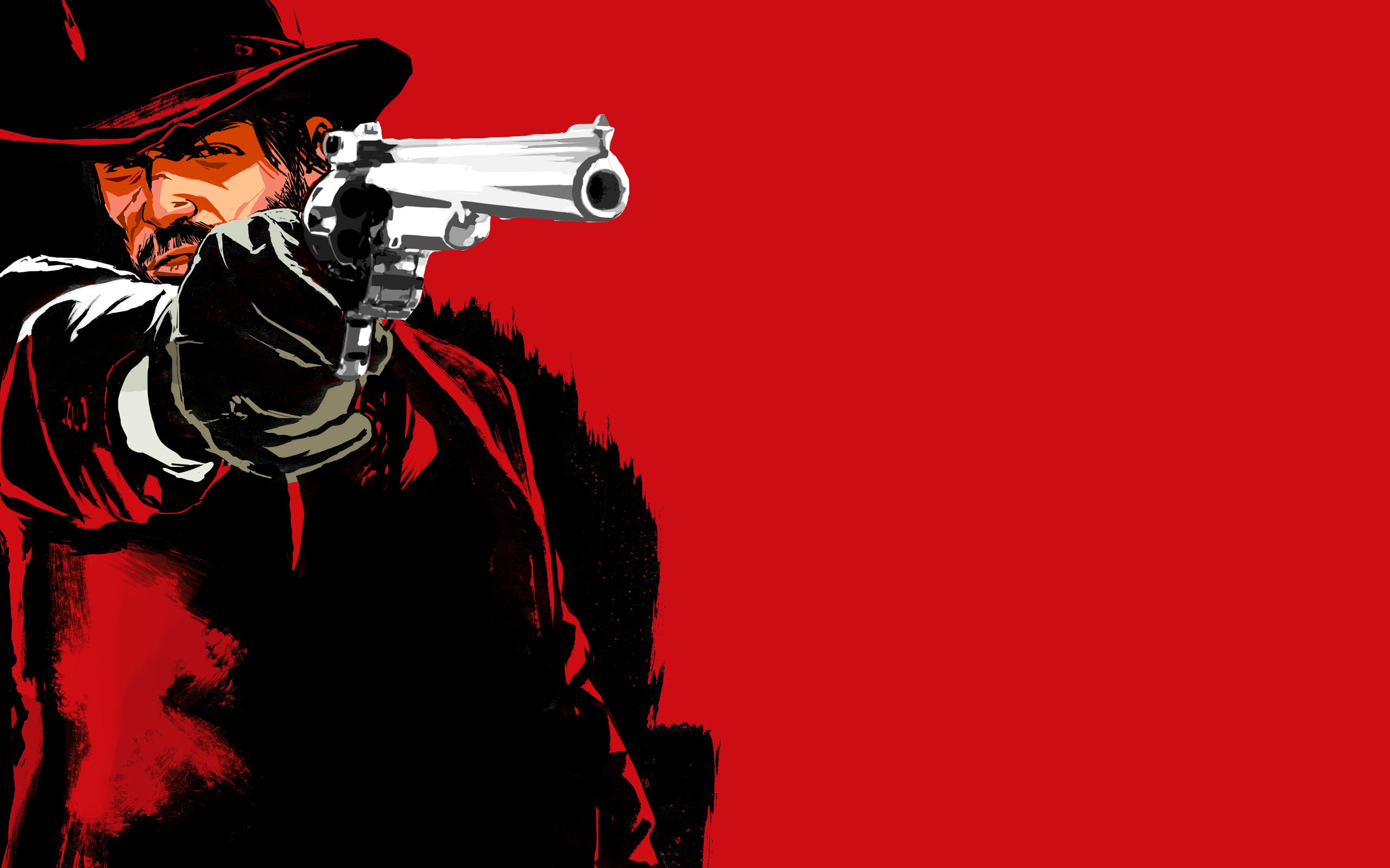 dead, 2K, red, hd, cowboy, redemption, handgun, video games, HD Wallpaper