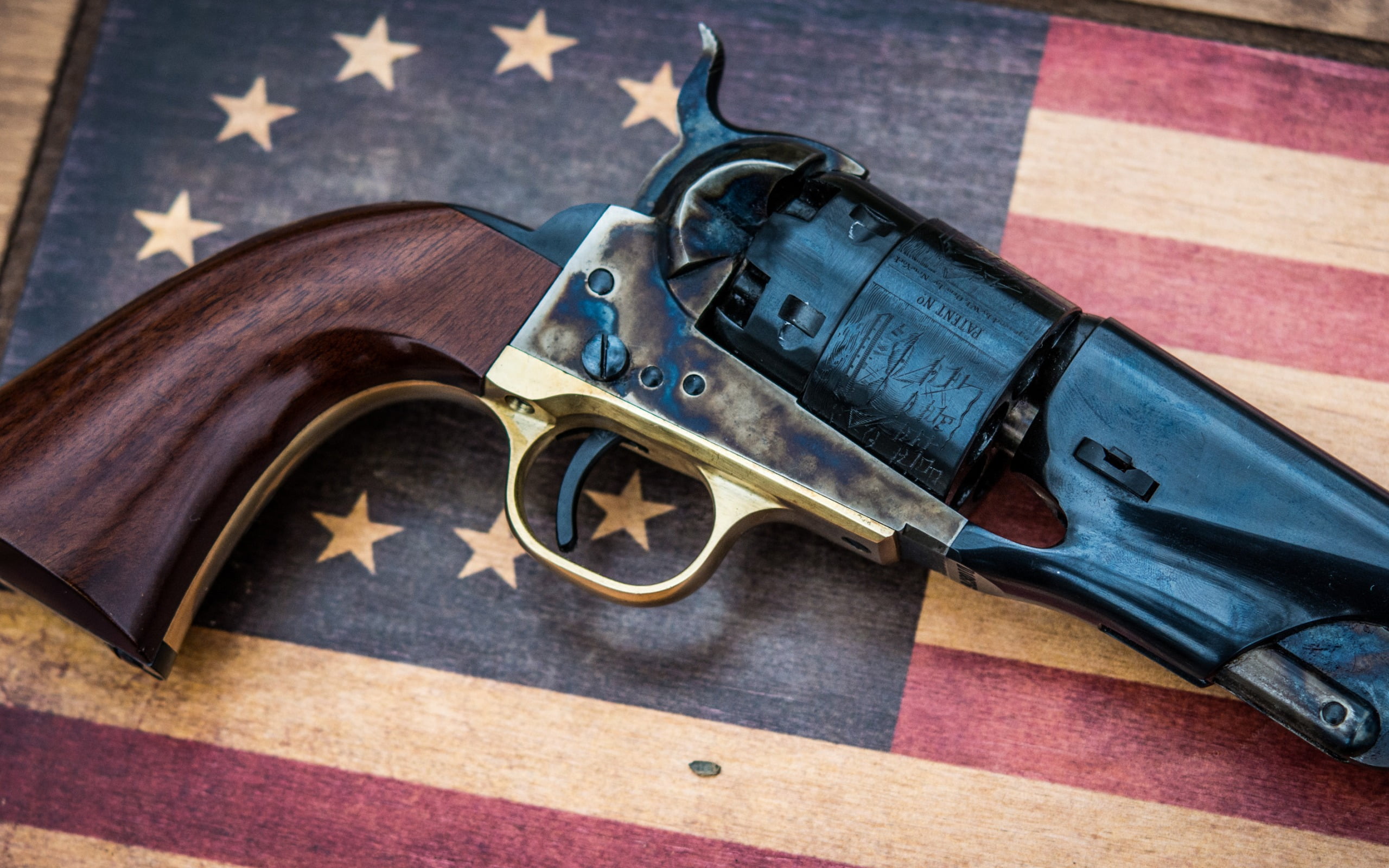 brown, law, aggression, government, 2K, army, close-up, social issues, War and Army, politics, indoors, communication, no people, flag, conflict, Handgun, HD Wallpaper