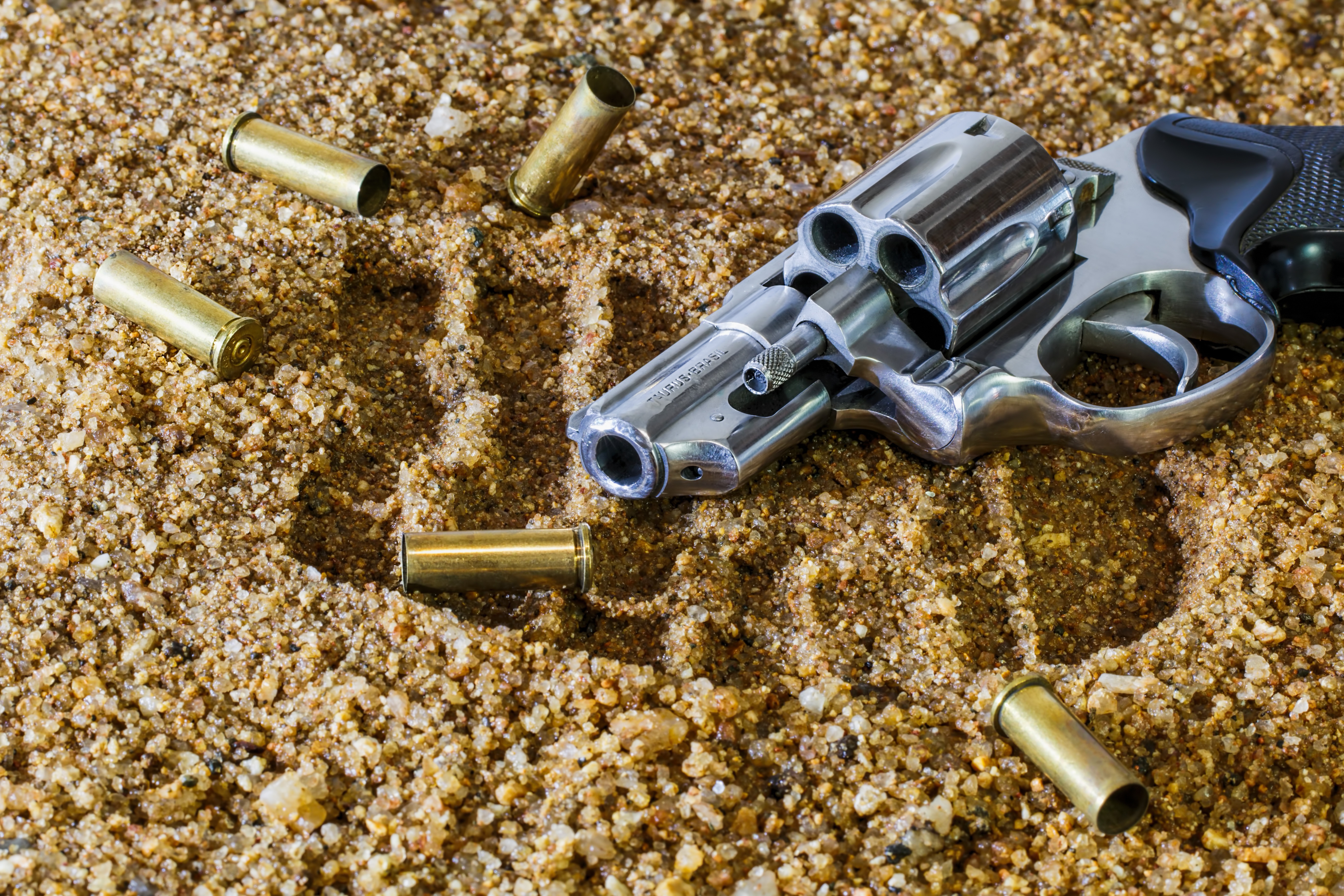 sands, murder, firearm, crime scene, brown, security, no people, indoors, group of objects, crime, ammunition, shot, sign, bullet, close-up, violence, man made object, HD Wallpaper