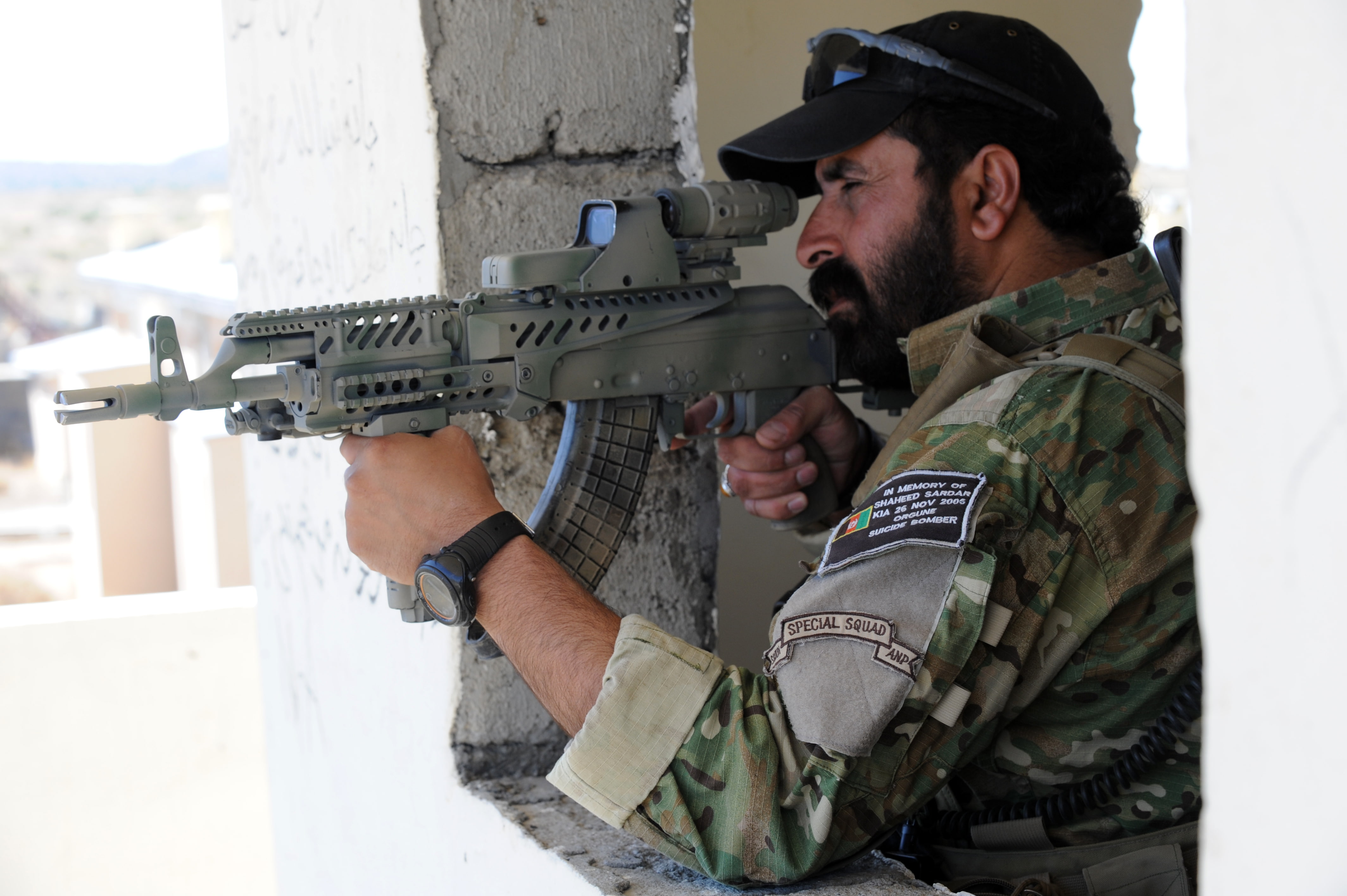 Afghan Border Police, modified AMD-65, aiming, 4K, HD Wallpaper