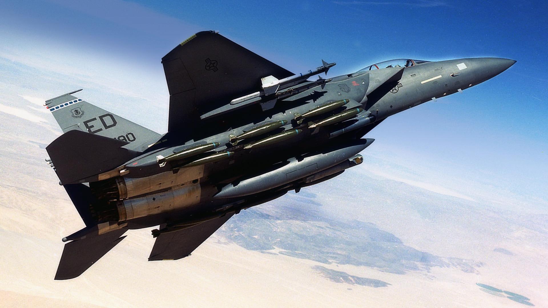 f, 1080i, 1080p, thunder, eagle, aircraft planes, 1080P, ready, aim ram, 1920 x 1080, sparrow missiles, f-15, HD Wallpaper