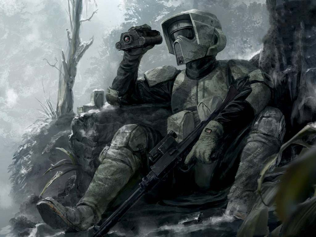 weapon, artwork, Star Wars, science fiction, soldier, 480P, stormtrooper, sniper rifle, HD Wallpaper