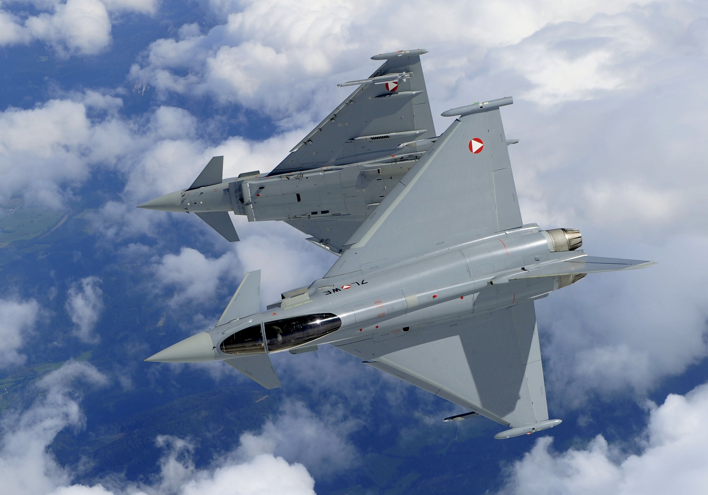 Of the air force of Austria, Clouds, 2K, Multi-Role Fighter, Eurofighter Typhoon, Cockpit, HD Wallpaper