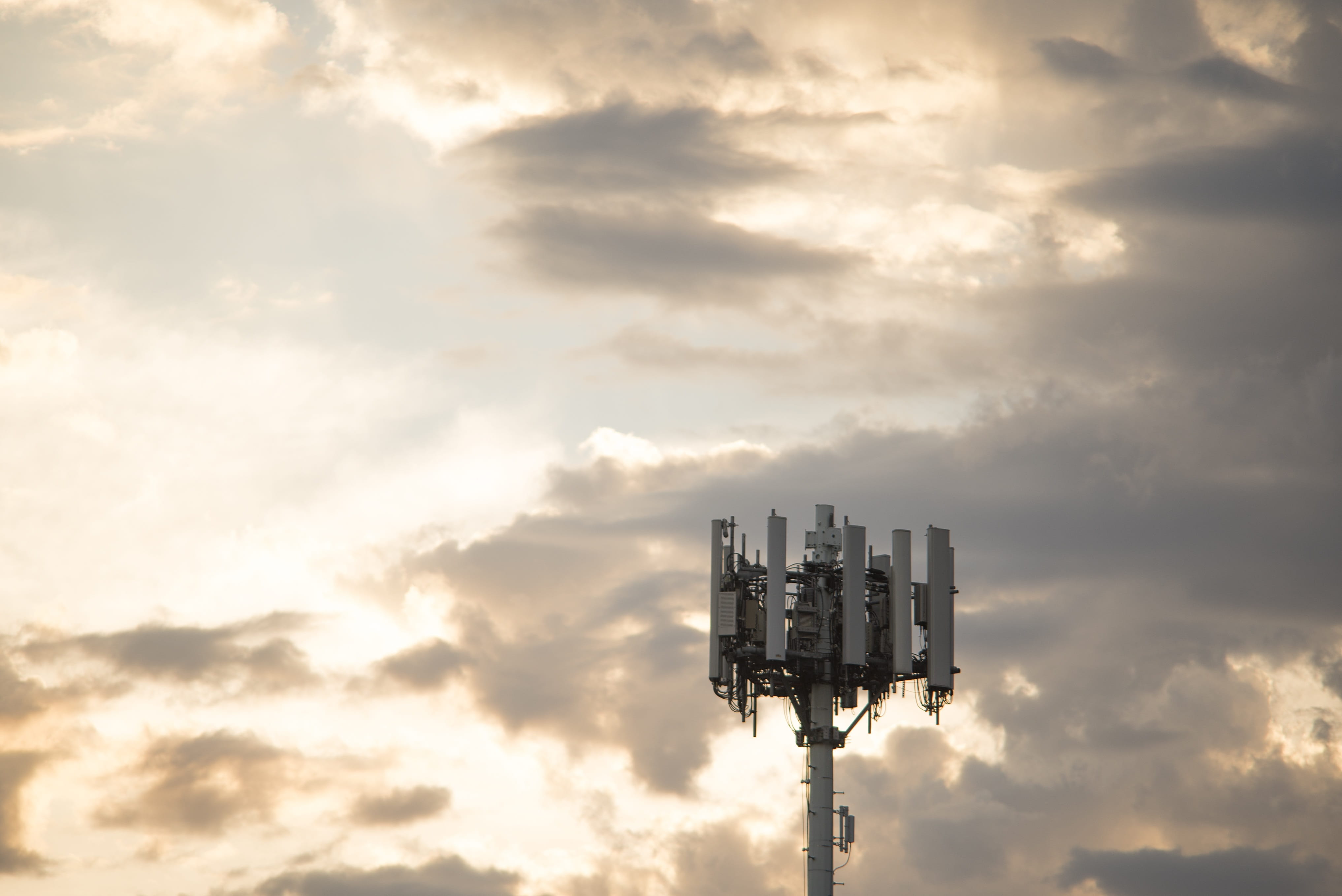 outdoors, tall - high, surveillance, low angle view, machinery, cellphone tower, tower, silhouette, 4g, sunlight, networks, network, built structure, sky, HD Wallpaper