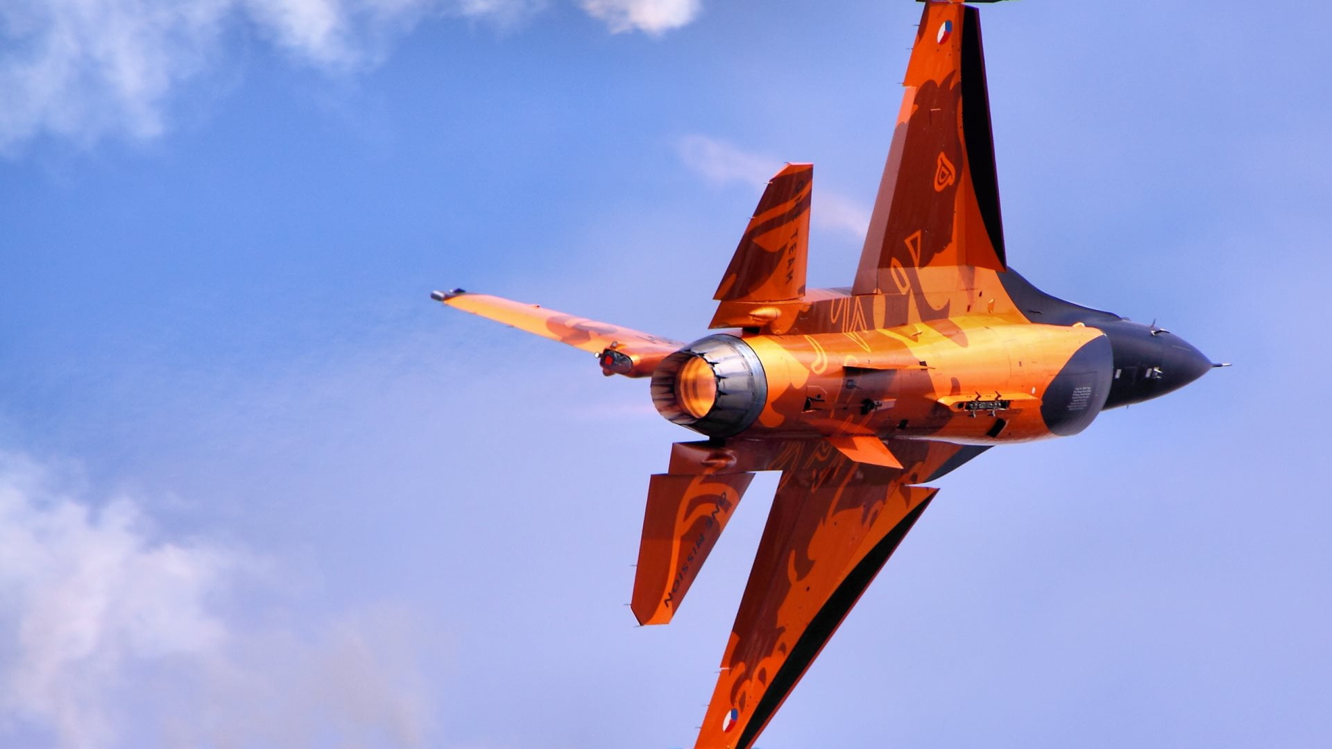 low angle view, aerospace industry, air vehicle, gun, airshow, no people, nature, plane, motion, orange, military, airplane, speed, fighter plane, black, HD Wallpaper