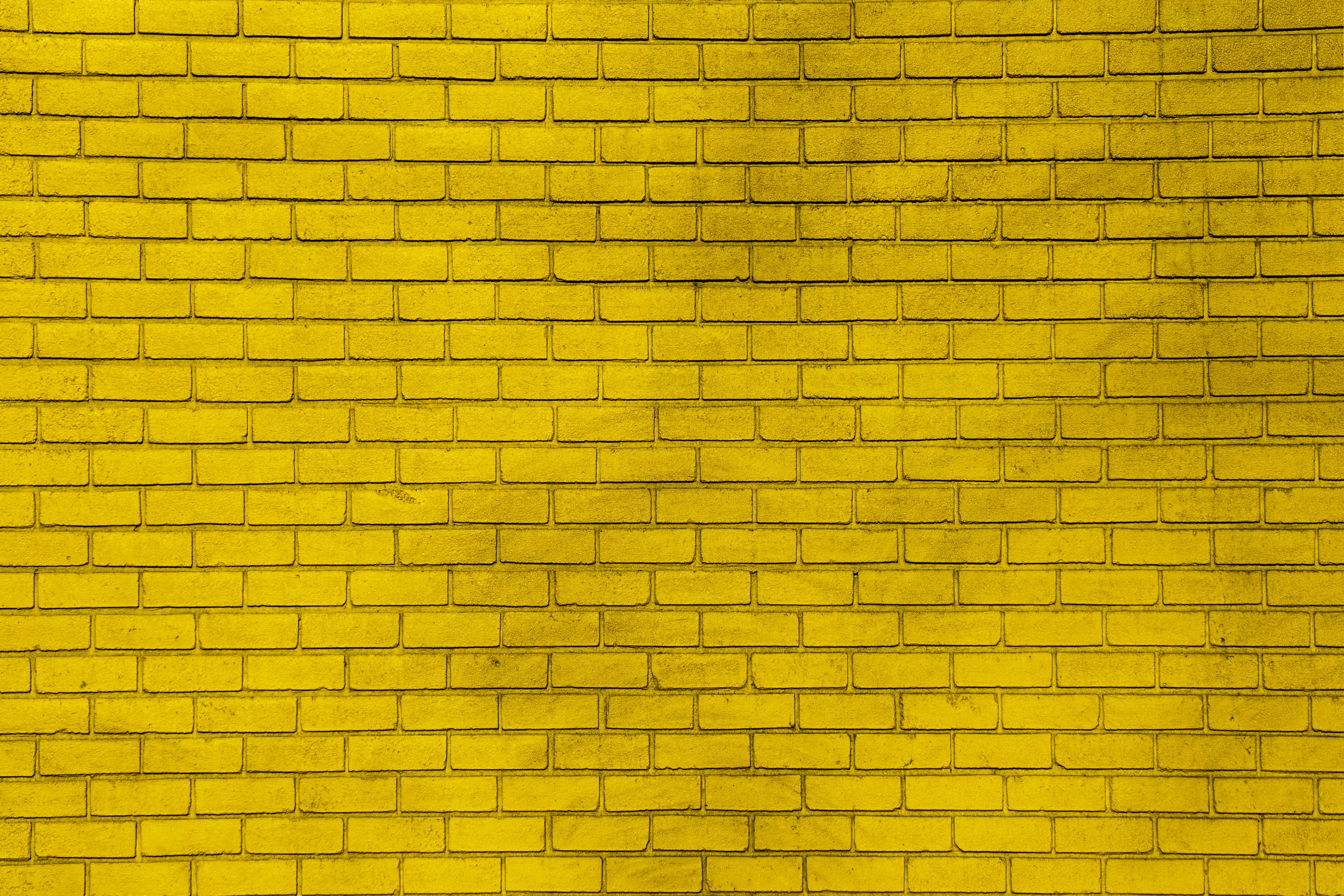 5K, bricks, wall, yellow, paint, HD Wallpaper
