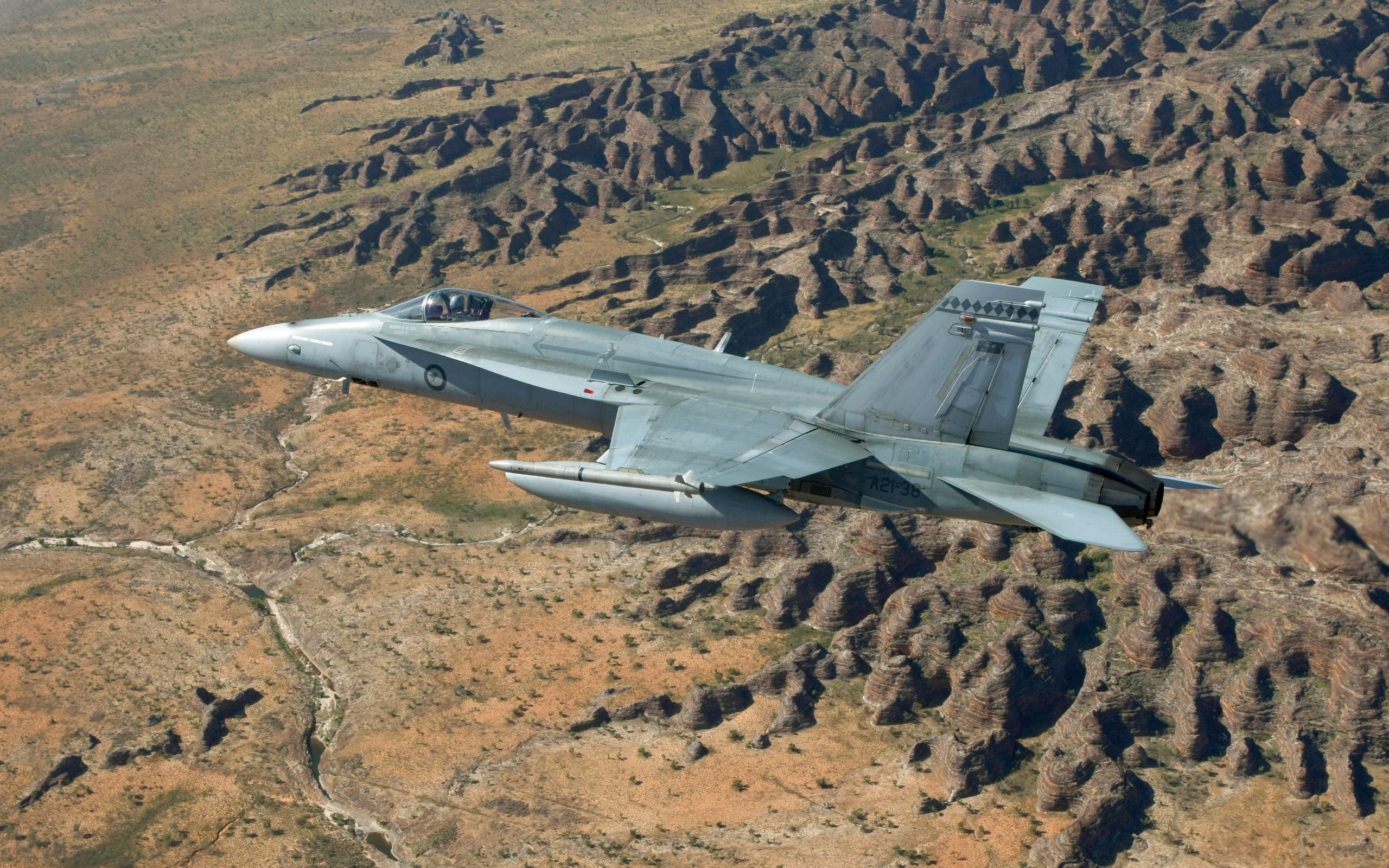 transportation, aerospace industry, scenics - nature, mountain, mode of transportation, 2K, mountain range, motion, day, flying, McDonnell Douglas F/A-18 Hornet, HD Wallpaper