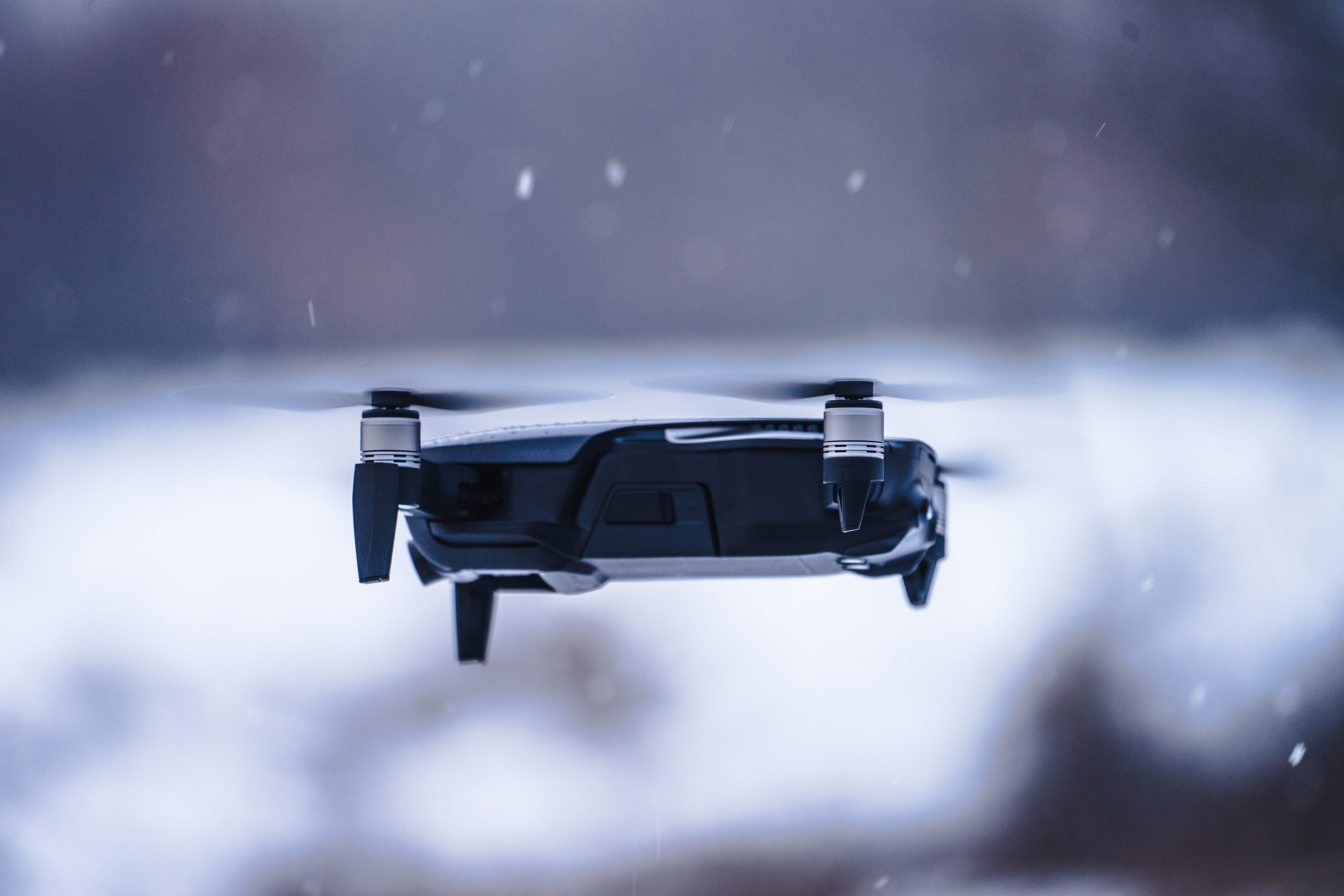 vehicle, blizzard, drone, tire, nature, helicopter, car, day, mavic air, focus on foreground, extreme weather, technology, land vehicle, storm, train, gray, HD Wallpaper