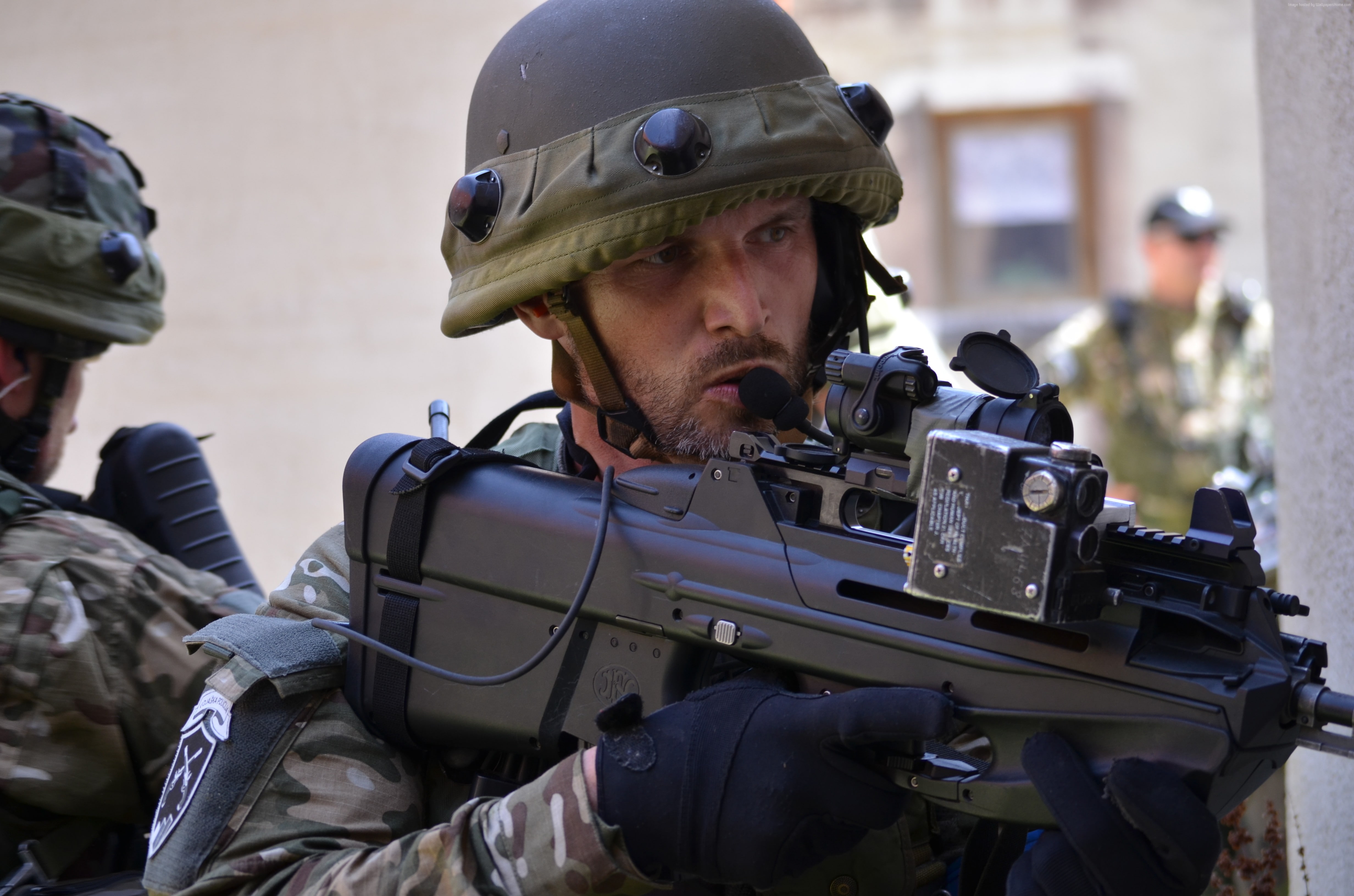 assault rifle, NATO, 5.56×45mm, 4K, FN F2000, HD Wallpaper