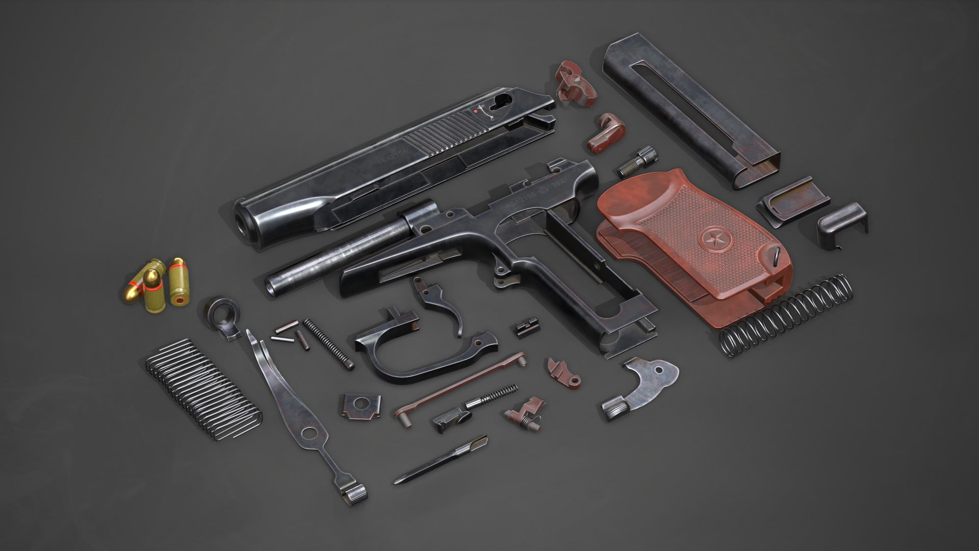 1080P, Complete disassembly, The Makarov Pistol, HD Wallpaper