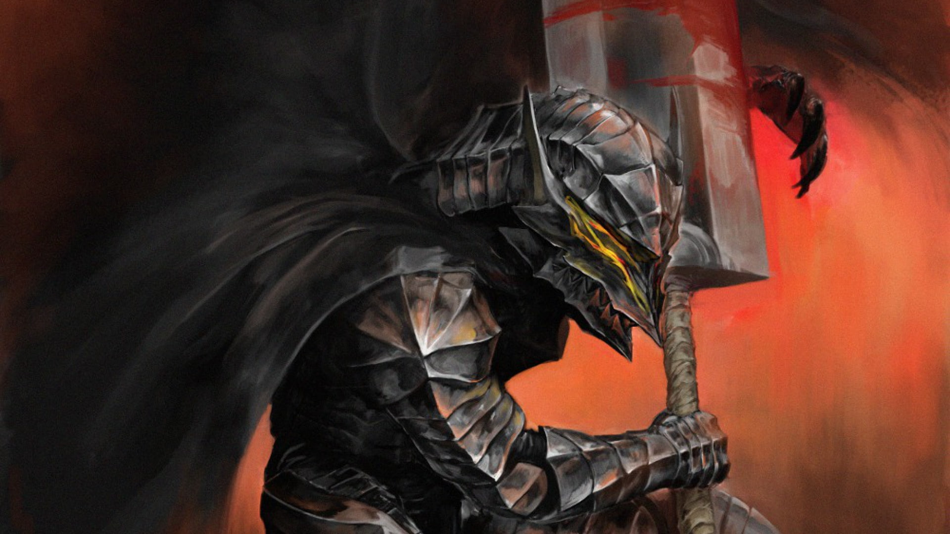 dark fantasy, 1080P, Kentaro Miura, fantasy art, armor, black, Berserk, HD Wallpaper
