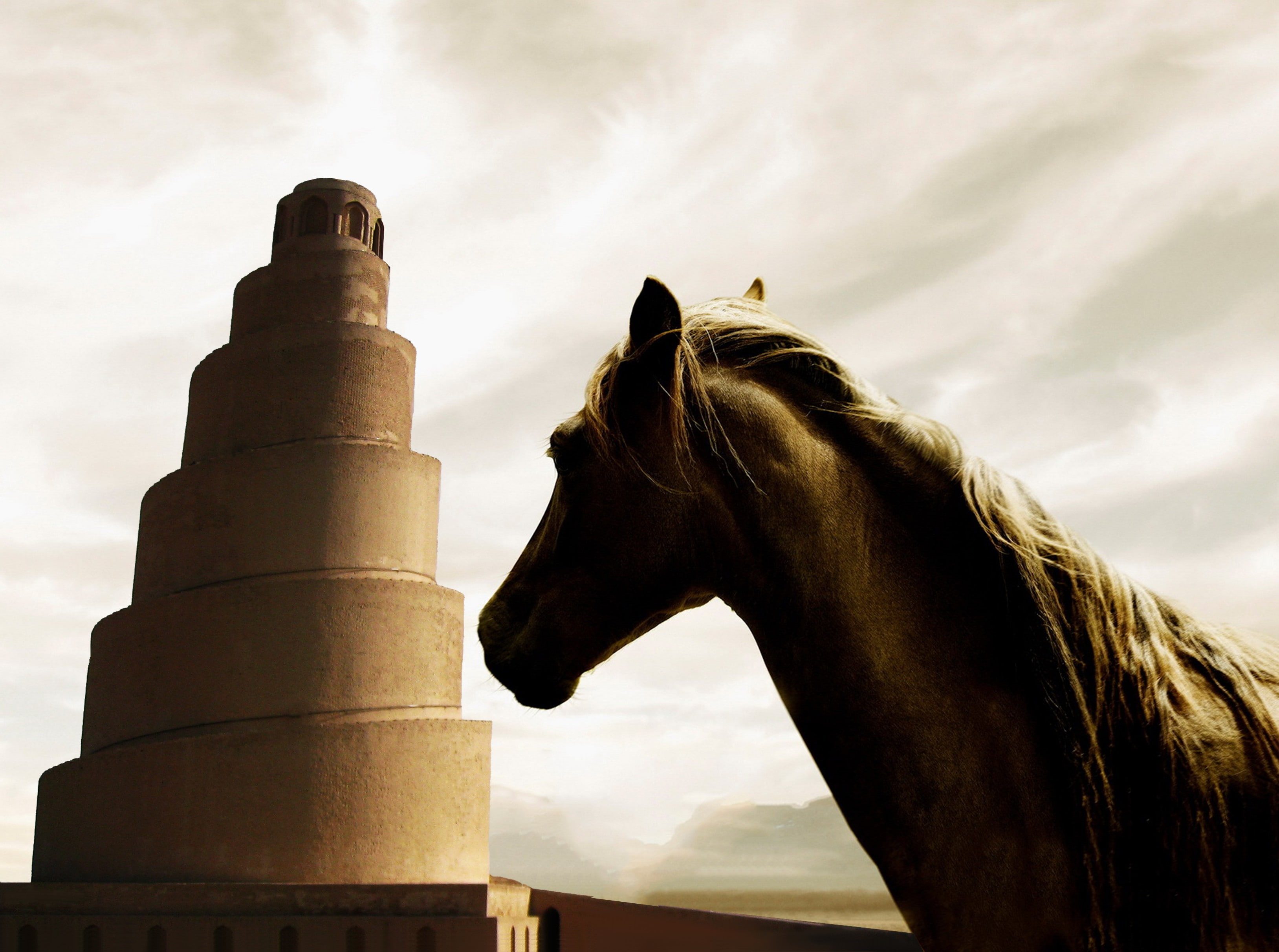 Iraq, Arabic, Islamic Architecture, horse, Samaraa, 2K, HD Wallpaper