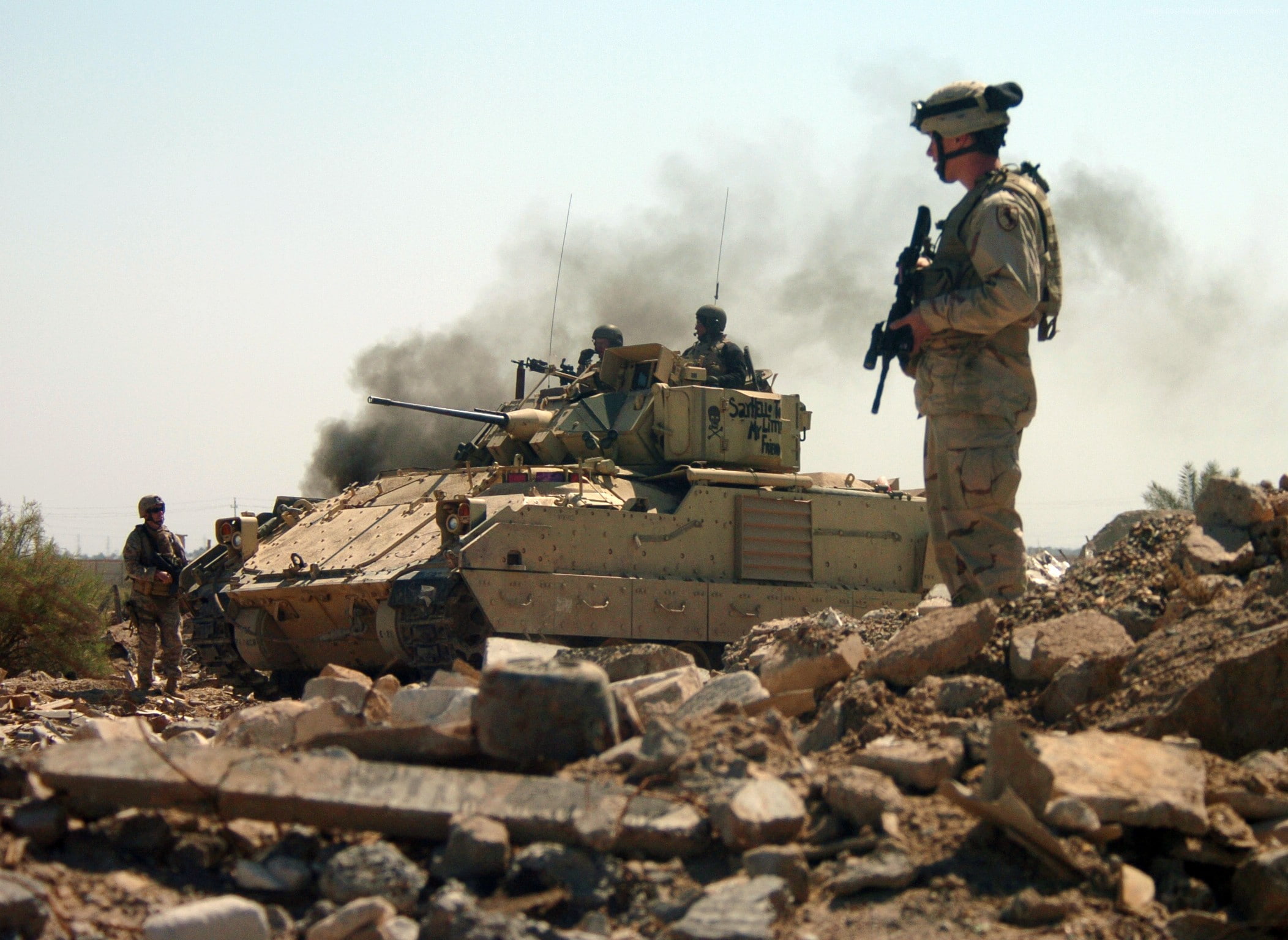 1080P, U.S. Army, Iraq, fighting vehicle, M3A2 Bradley, HD Wallpaper