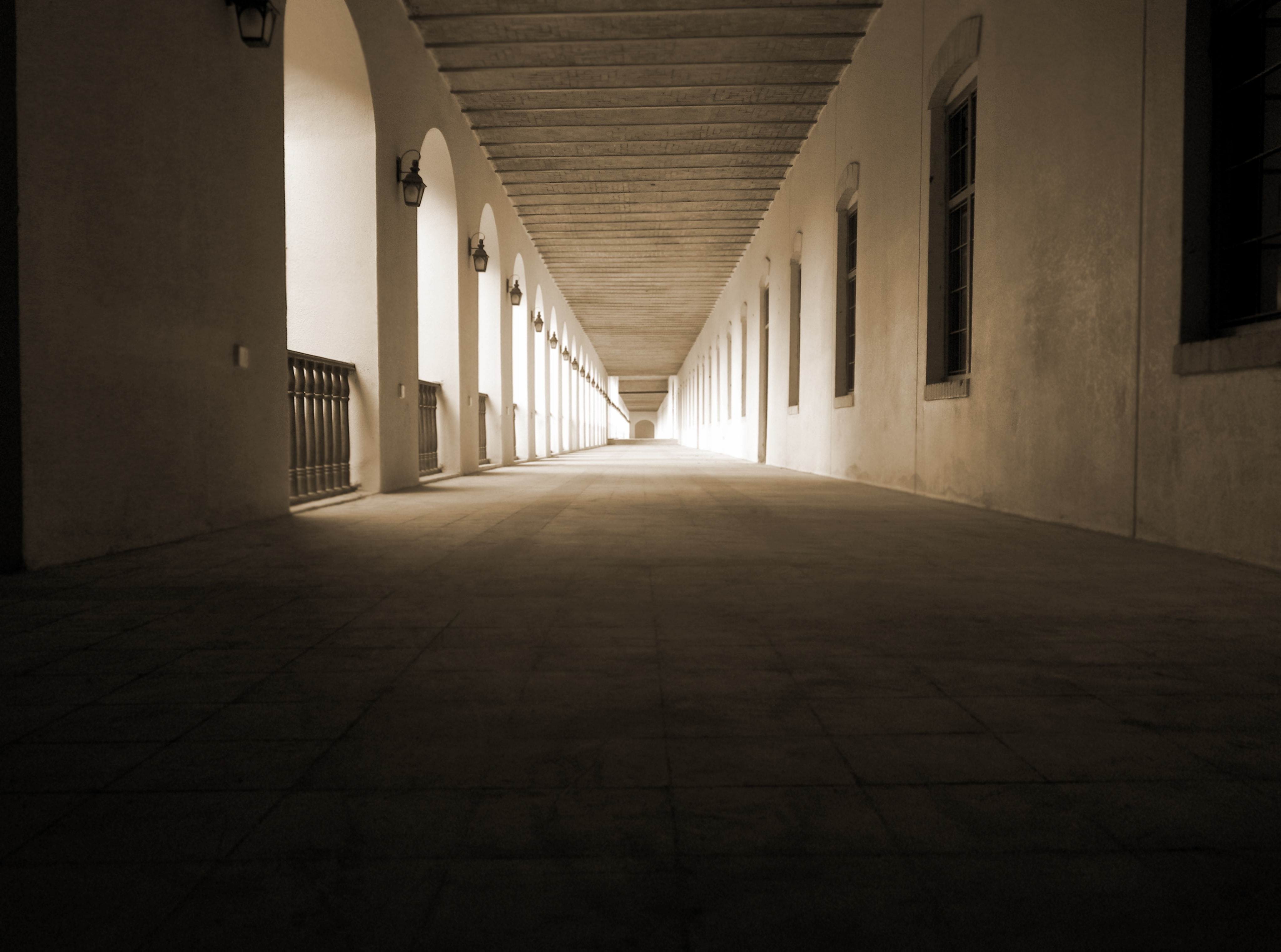 arch, long, ceiling, iraq, wall - building feature, architectural column, baghdad, day, indoors, flooring, qishlah, building, empty, direction, beige, diminishing perspective, HD Wallpaper