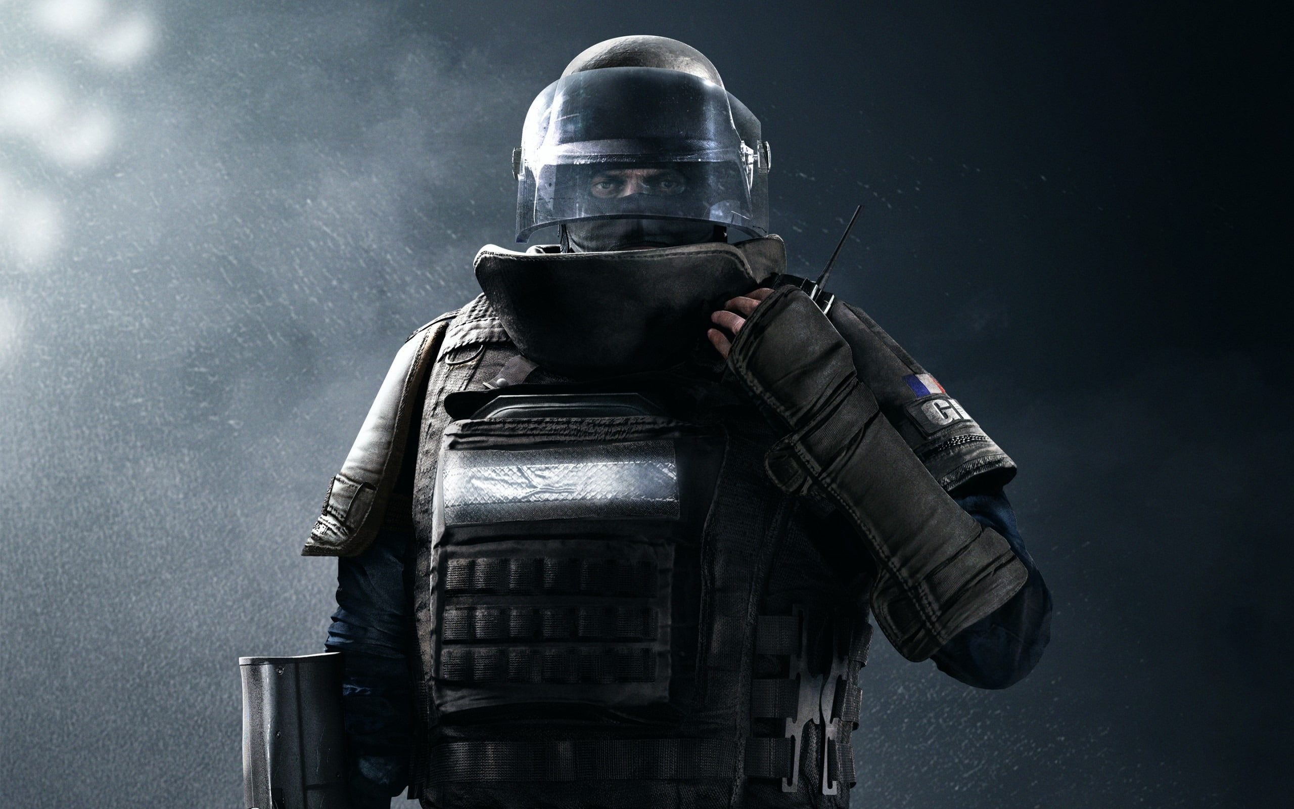 warning sign, six, gign, headwear, indoors, d, rainbow, waist up, game, standing, security, suit of armor, one person, safety, sign, rook, clothing, architecture, HD Wallpaper