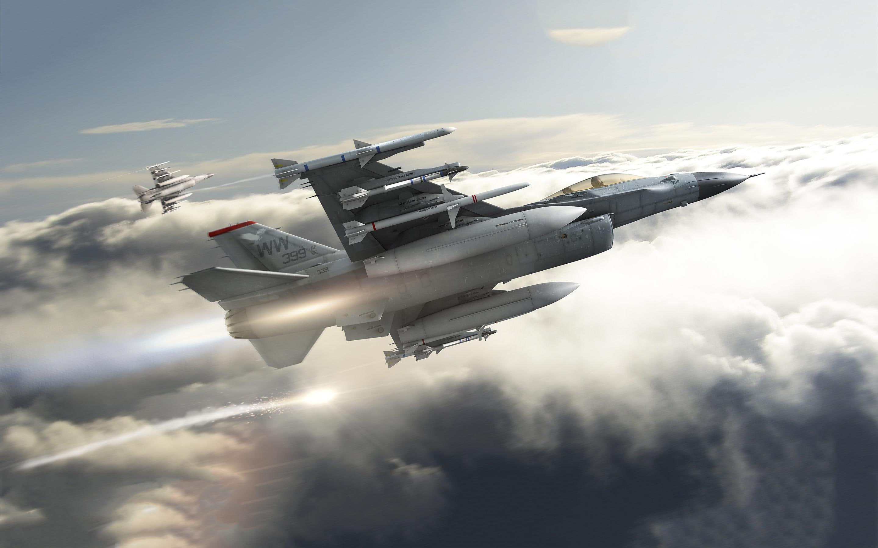 jet fighter, armed, jets, 2K, f, HD Wallpaper